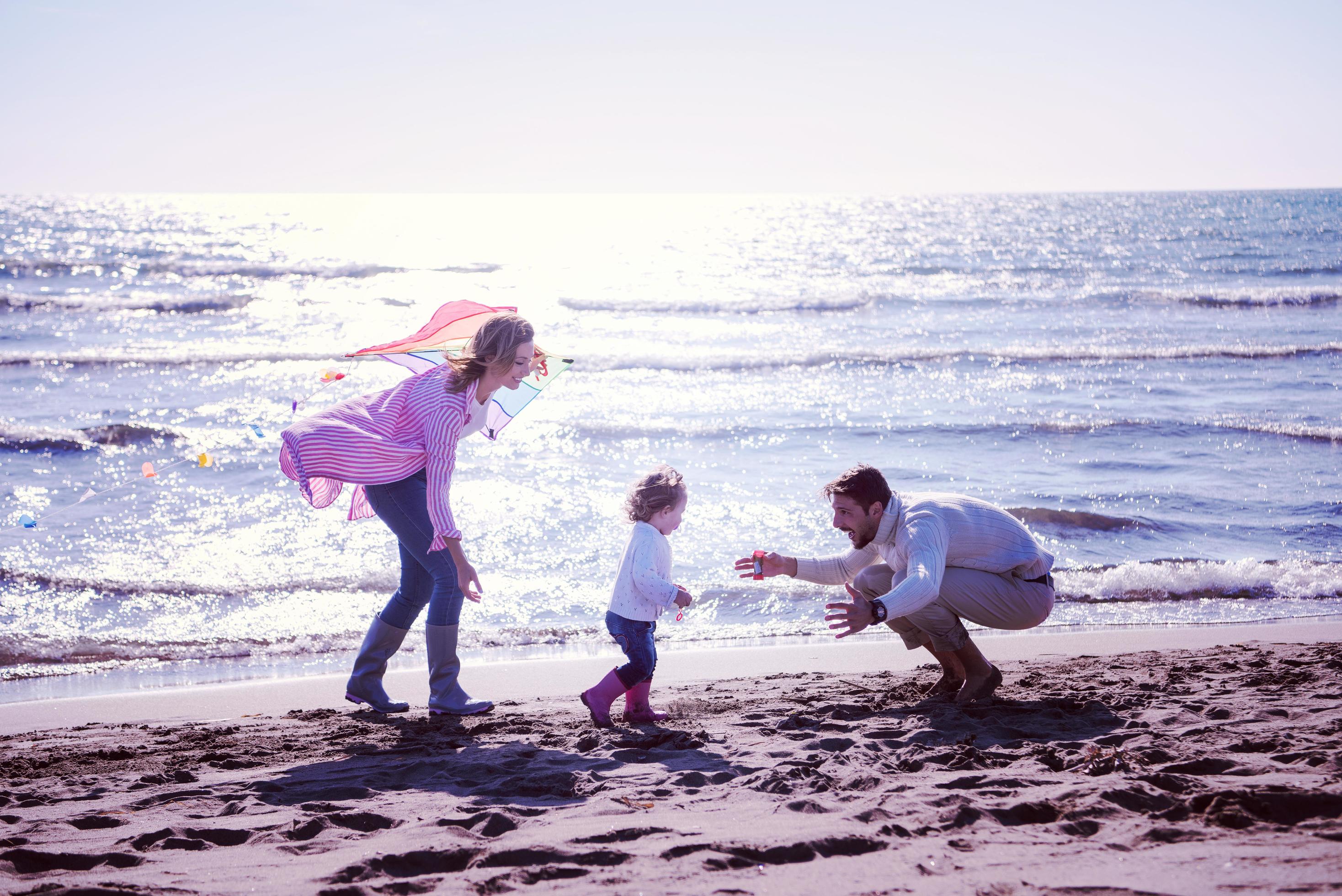 happy family enjoying vecation during autumn day Stock Free