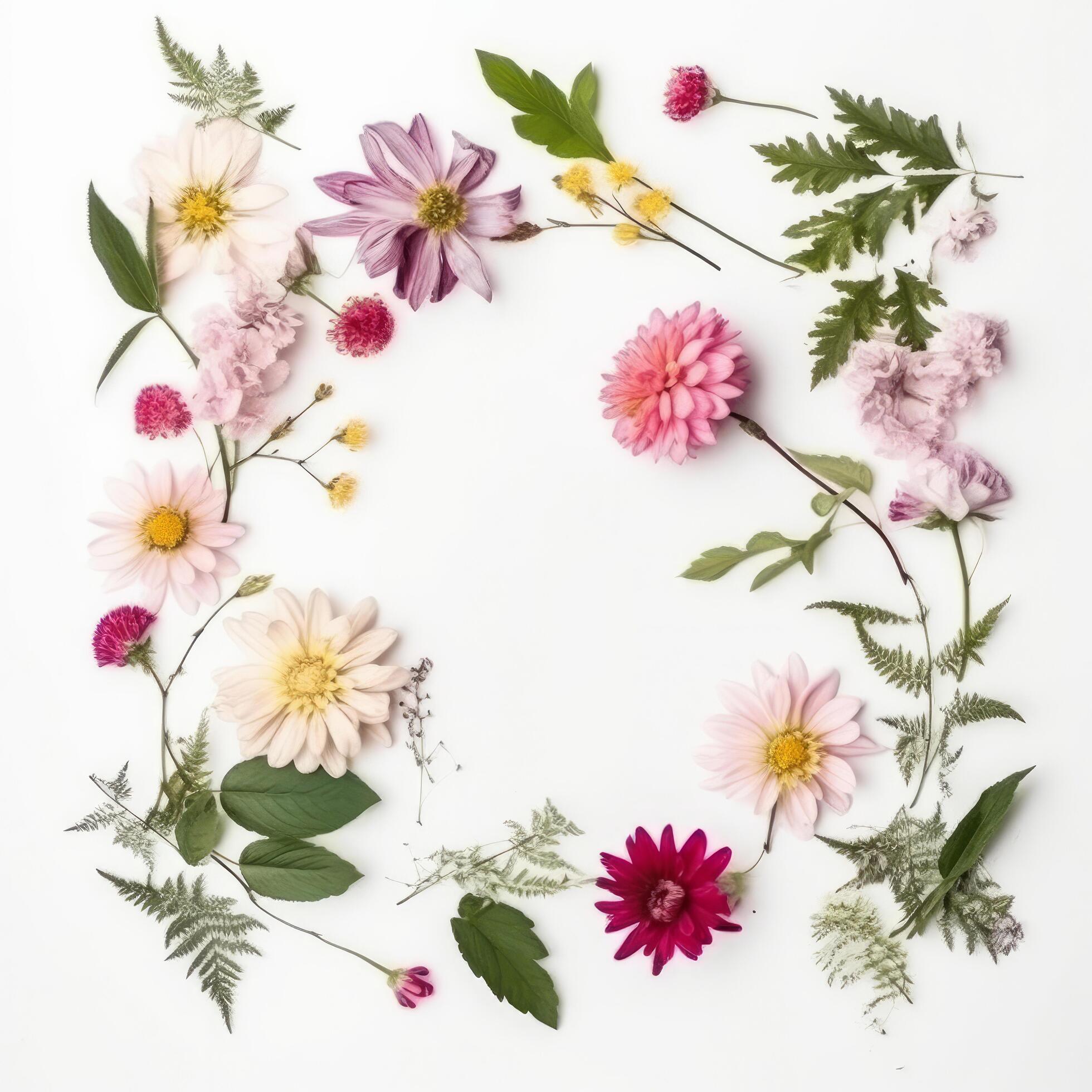 Natural flower frame. Illustration Stock Free