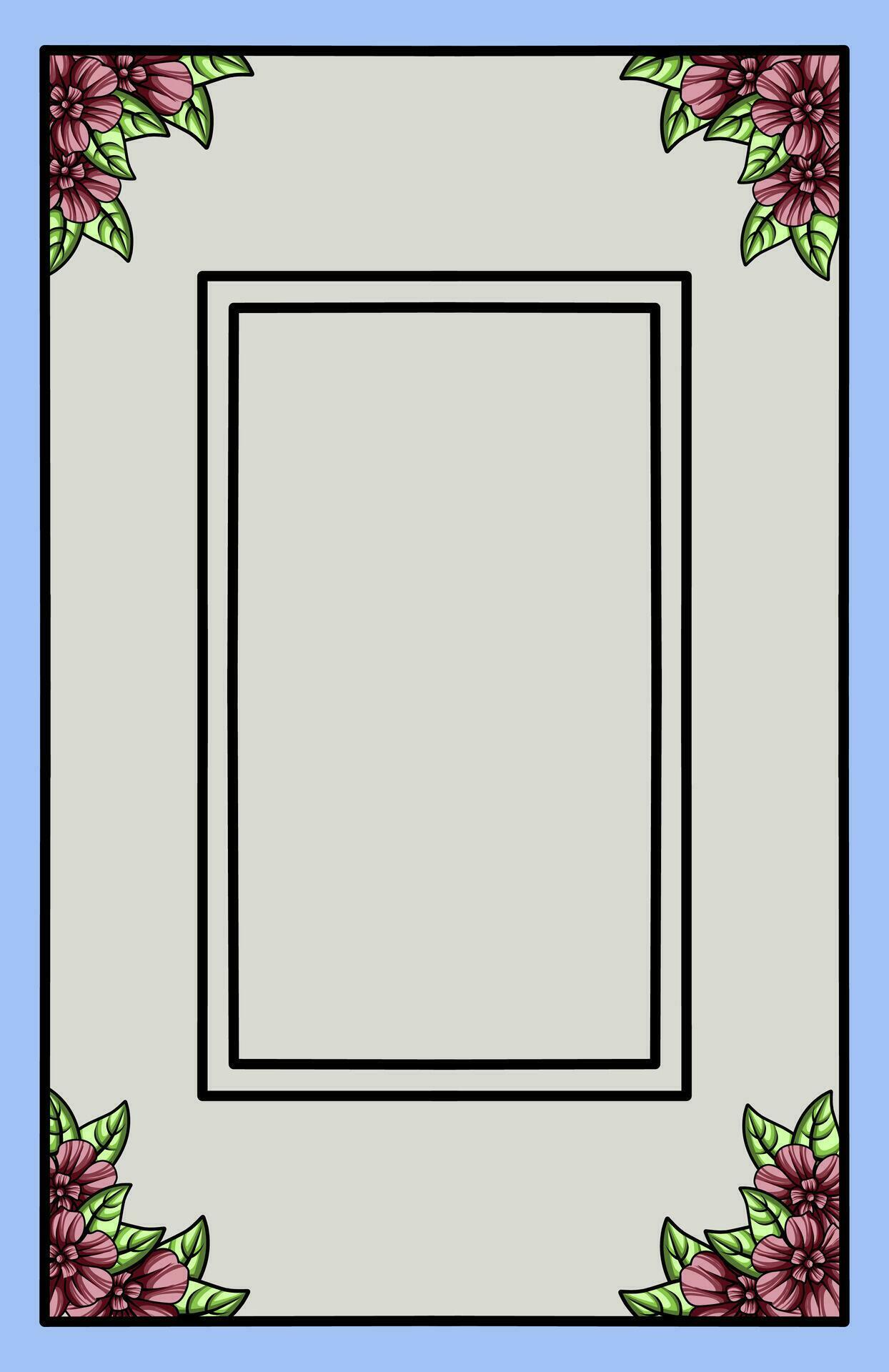 frame the border with an arrangement of leaves and flowers. Vector design Stock Free