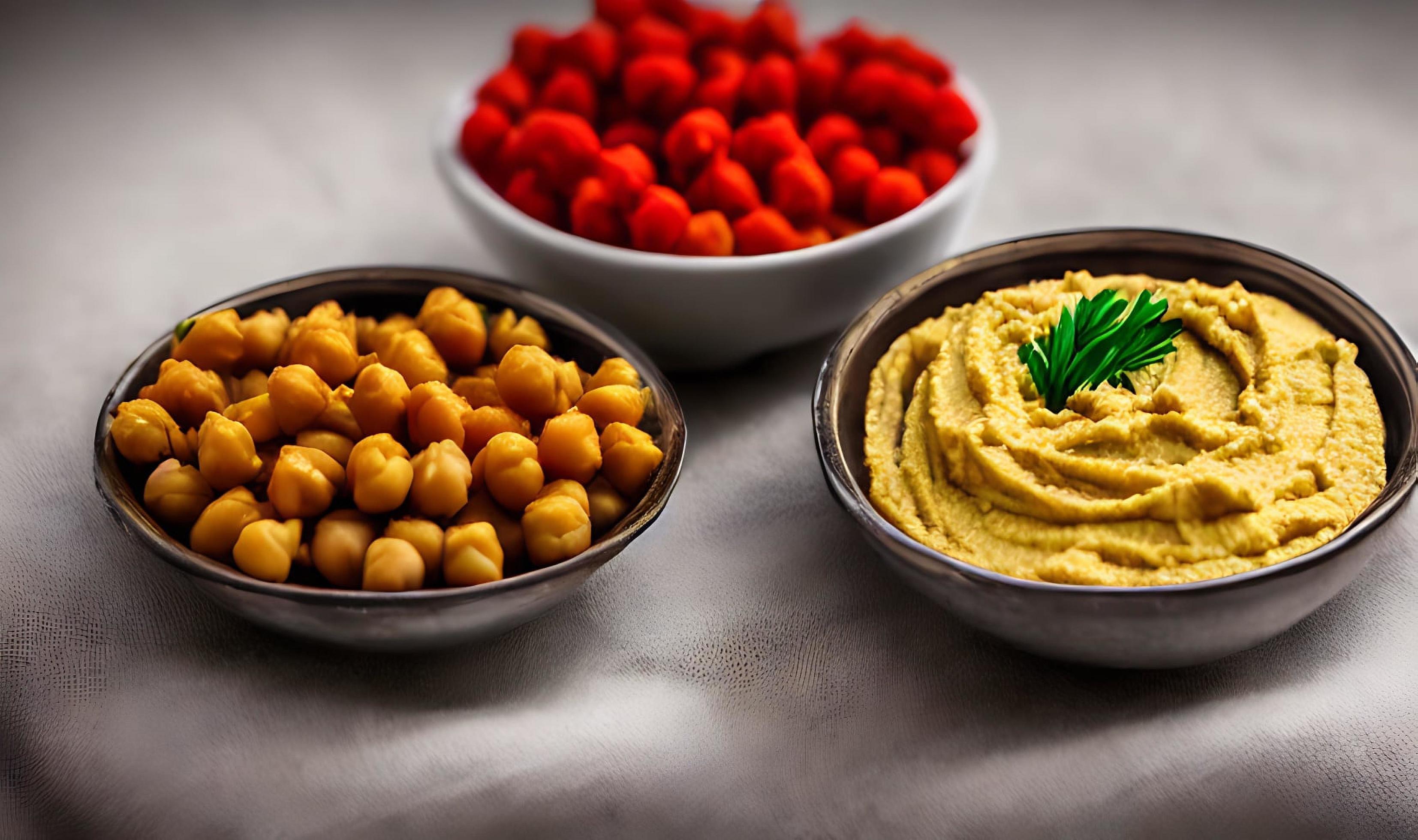 Healthy food. Traditional freshly made organic hummus. Stock Free