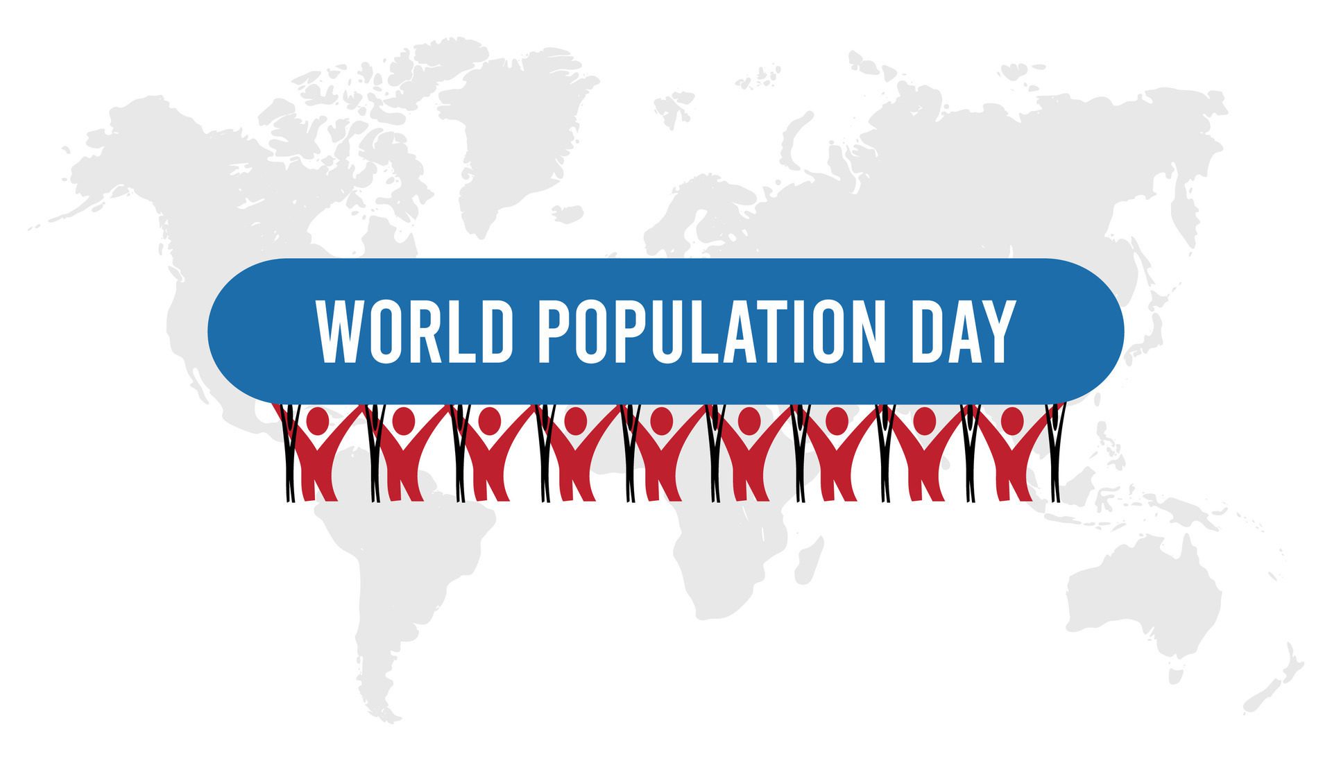 World Population Day observed every year in July. Template for background, banner, card, poster with text inscription. Free Vector