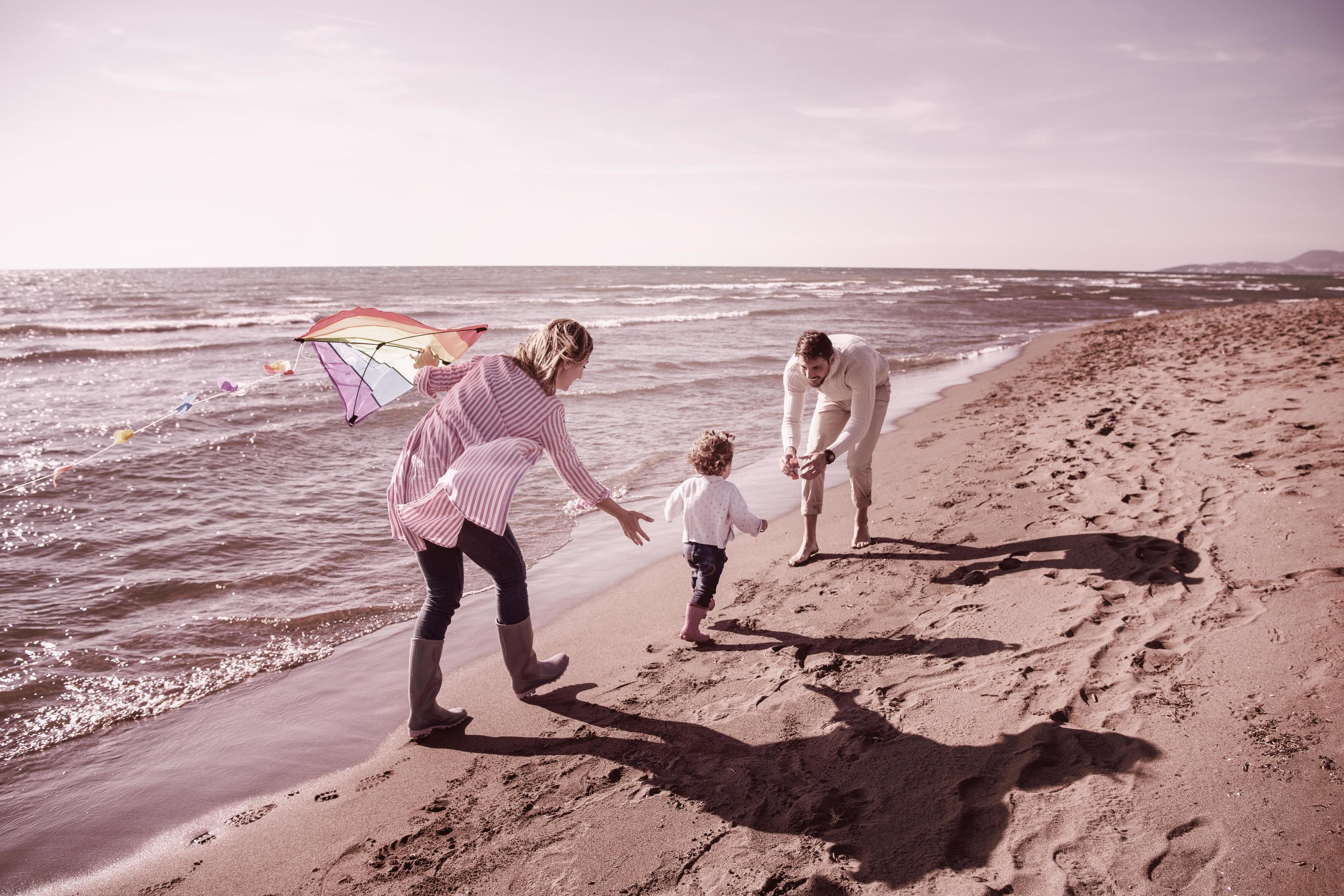 happy family enjoying vecation during autumn day Stock Free