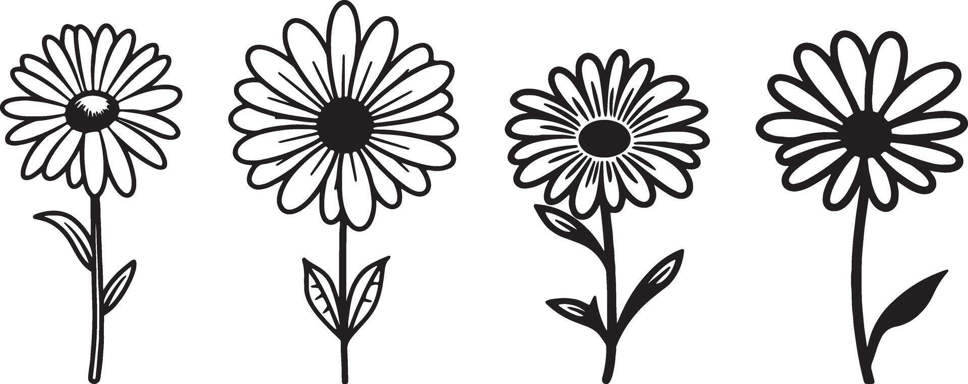 Flowers Line Art Logo Template Clipart Stock Free