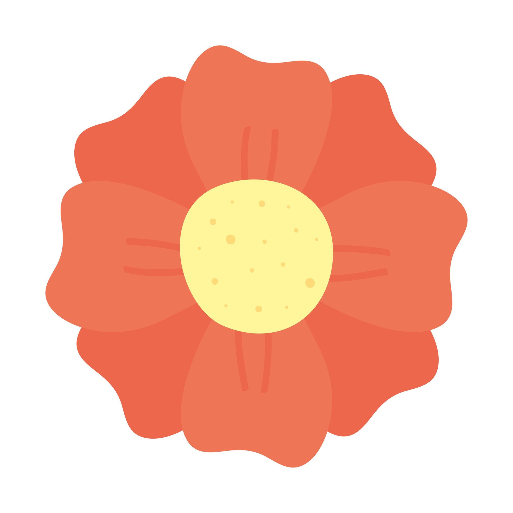 cute red garden flower nature icon Stock Free