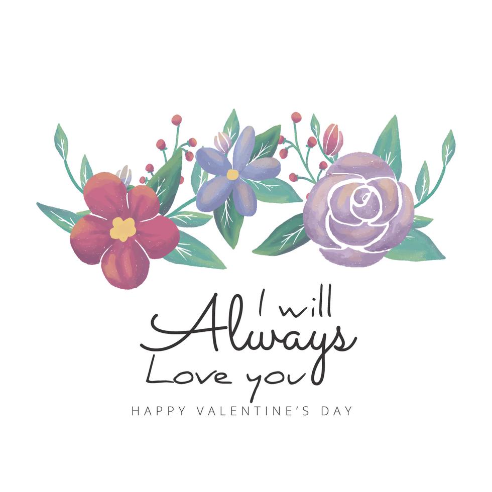 Cute Background Flowers And Leaves With Valentine’s Quote Stock Free and Free SVG