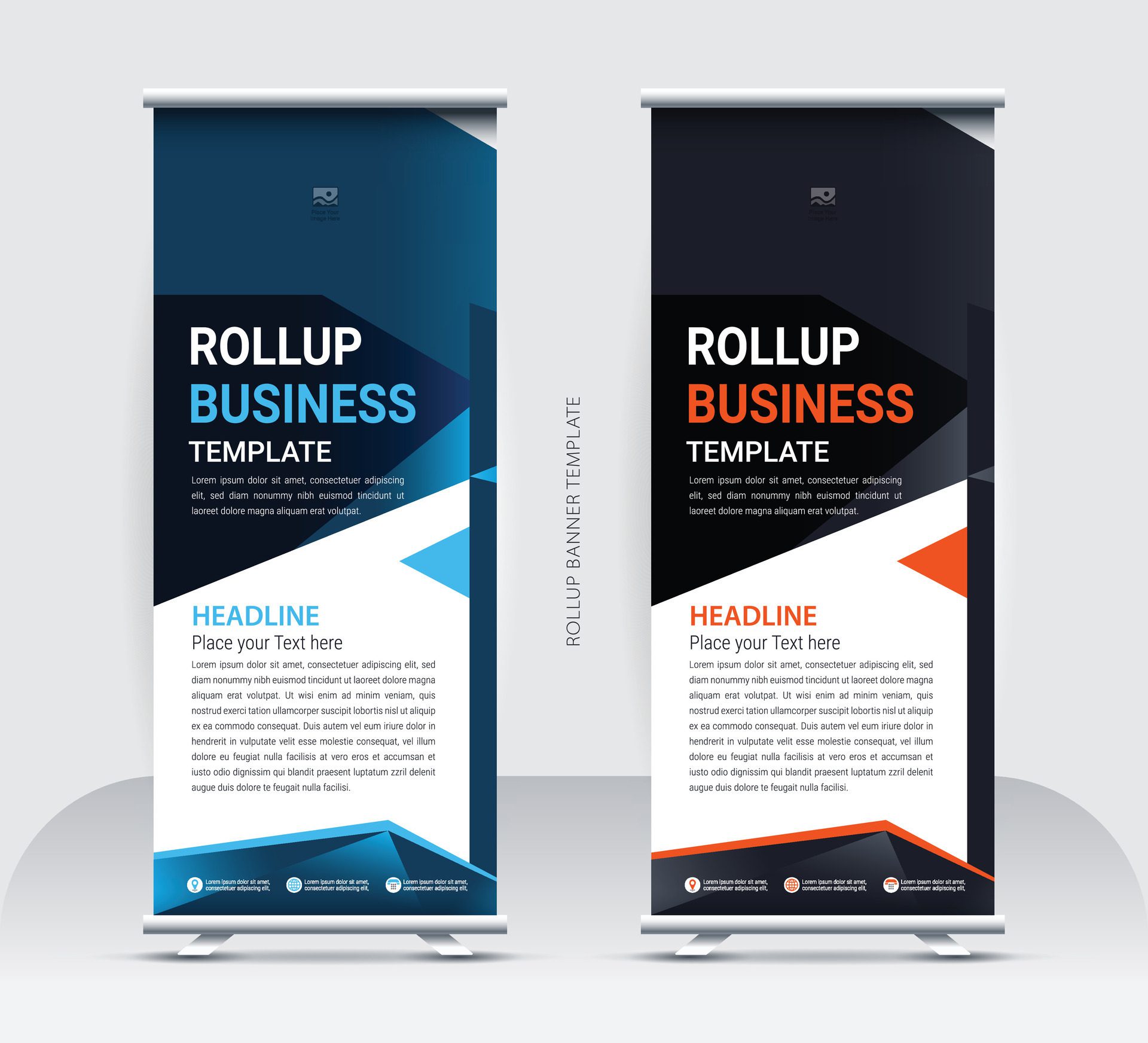 Roll-up stands banner template Free Vector