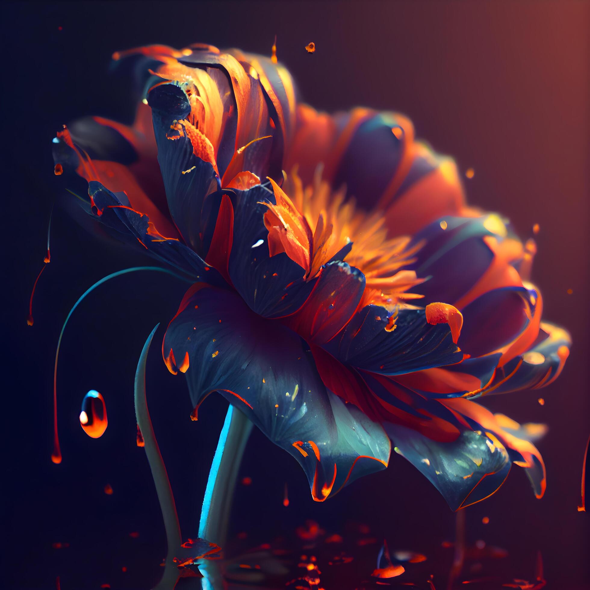 Beautiful colorful gerbera flower on a dark background. 3d rendering, Image Stock Free