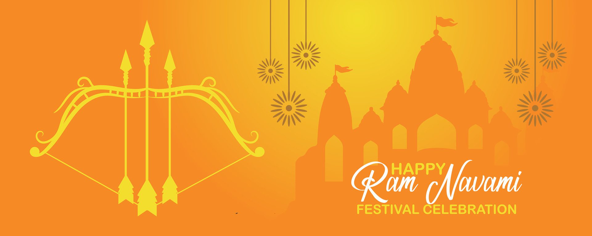 Happy Ram Navami cultural Banner Hindu festival vertical post wishes celebration card Ram Navami celebration background Free Vector