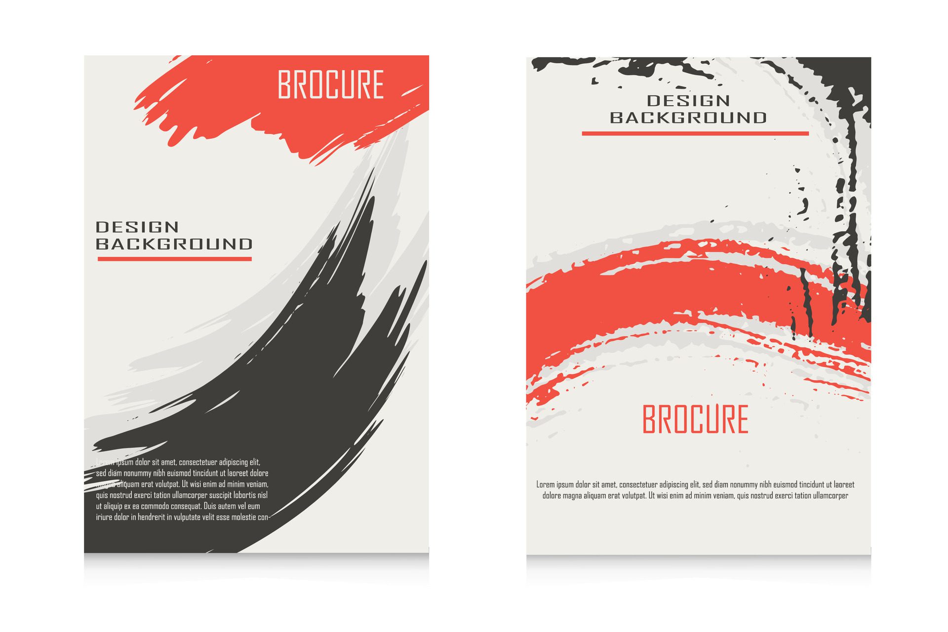 Abstract brush background banner flyer cover book set. vector illustration Free Vector