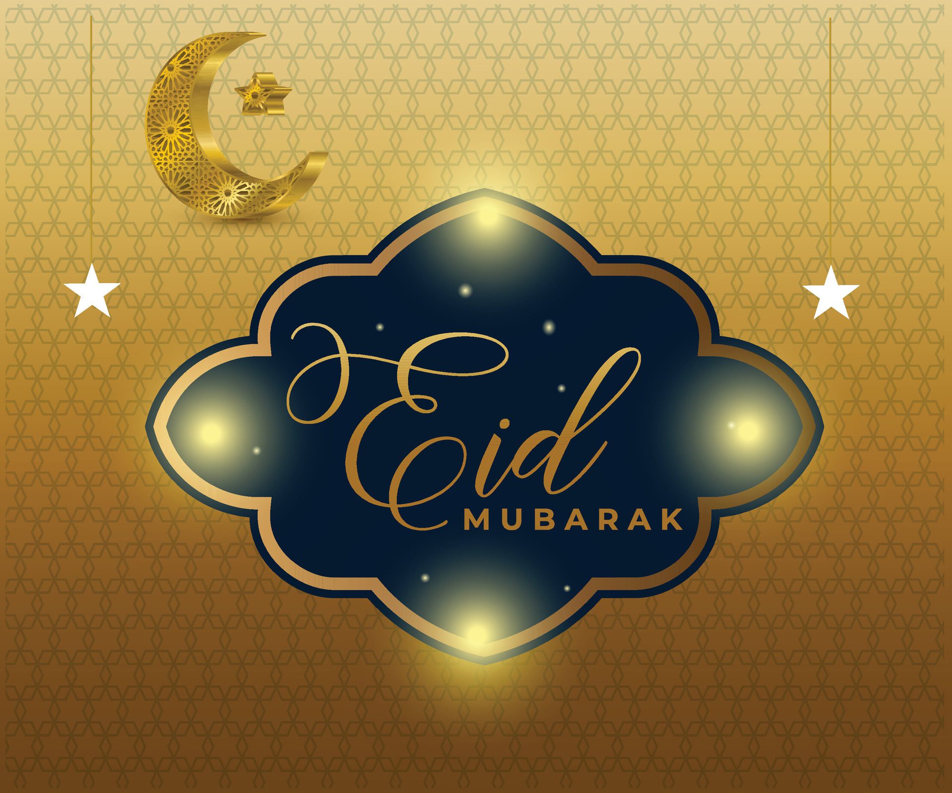 Eid Mubarak islamic banner design Free Vector