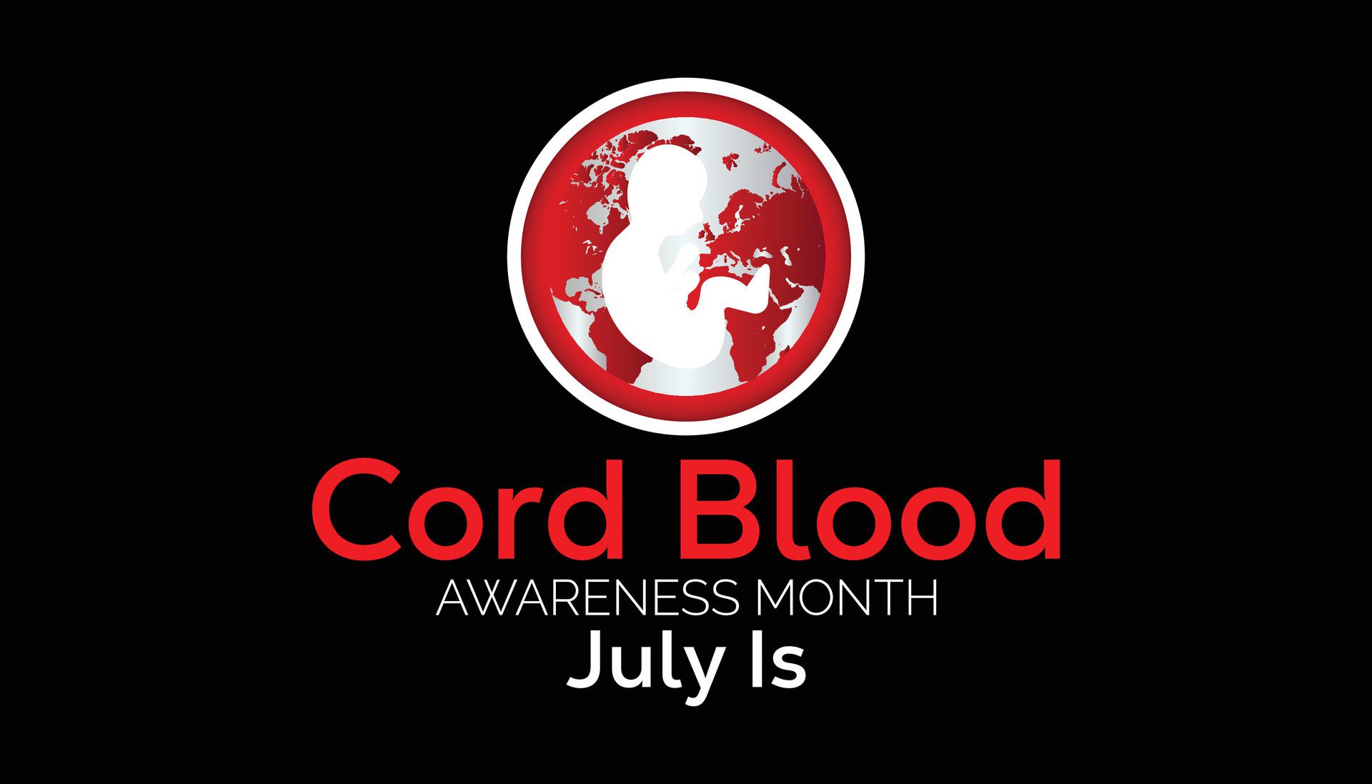 cord blood awareness month observed every year in July. Template for background, banner, card, poster with text inscription. Free Vector