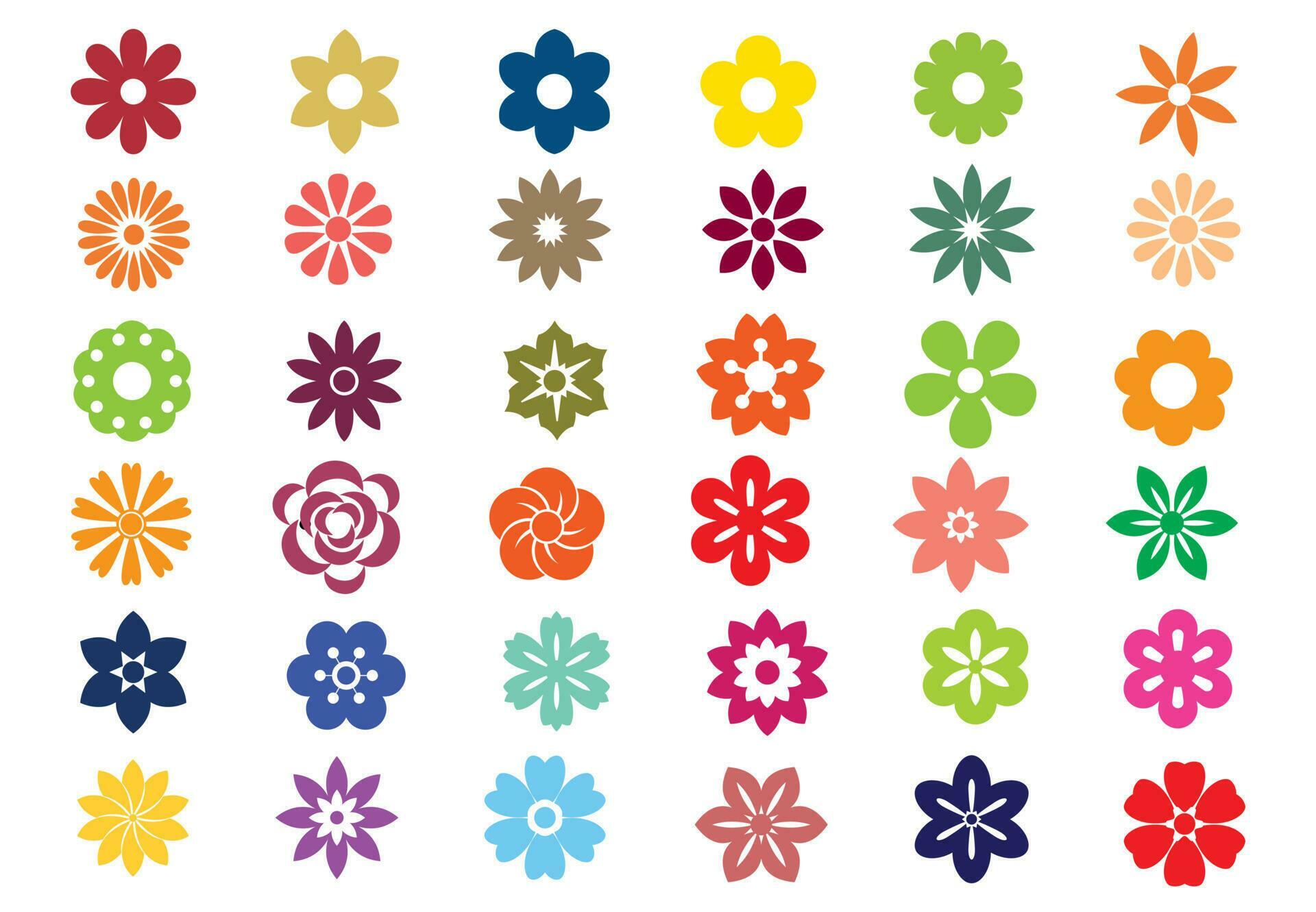 flower icons vector illustration on background Stock Free