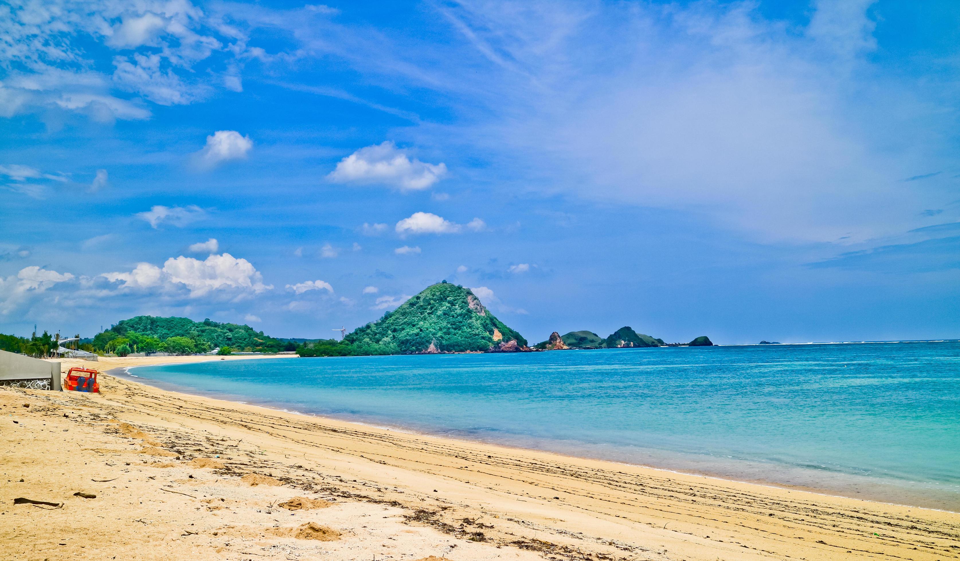 The beauty of the tropical beach of Mandalika, Lombok, West Nusa Tenggara, Indonesia Stock Free