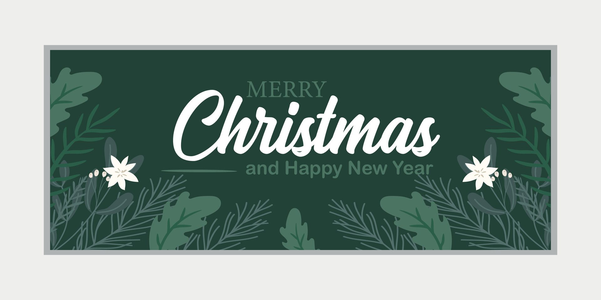 merry christmas banner set and happy new year banner, social media cover and web banner Free Vector