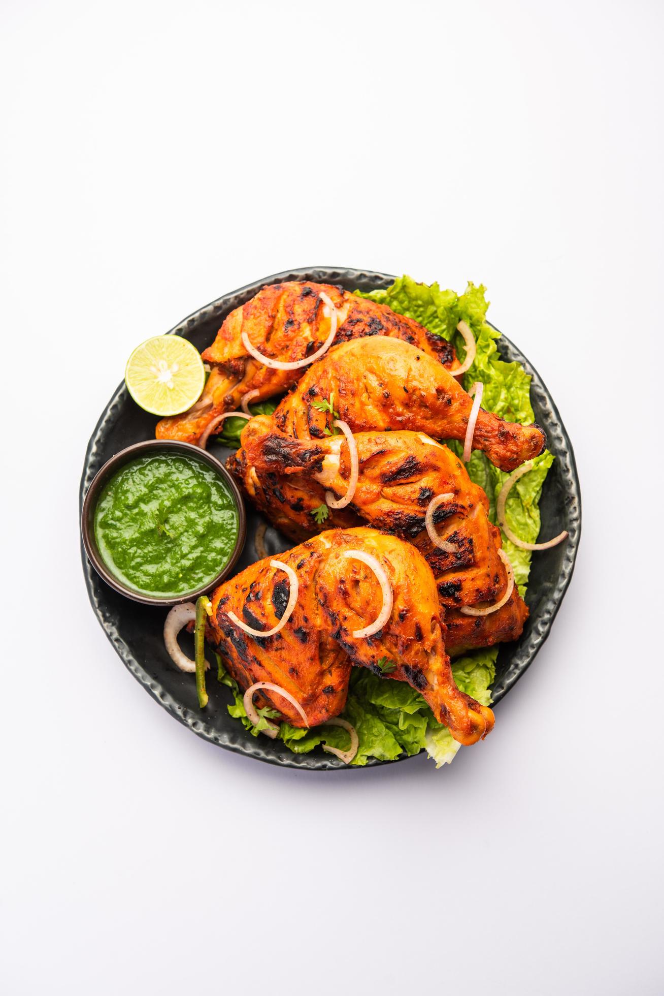 Tandoori Chicken is an Indian non vegetarian spicy food Stock Free