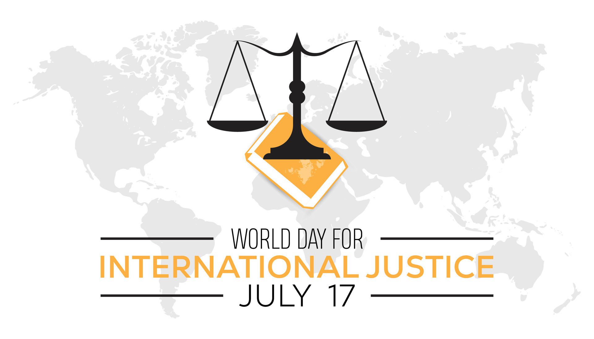 World Day for International Justice observed every year in July. Template for background, banner, card, poster with text inscription. Free Vector