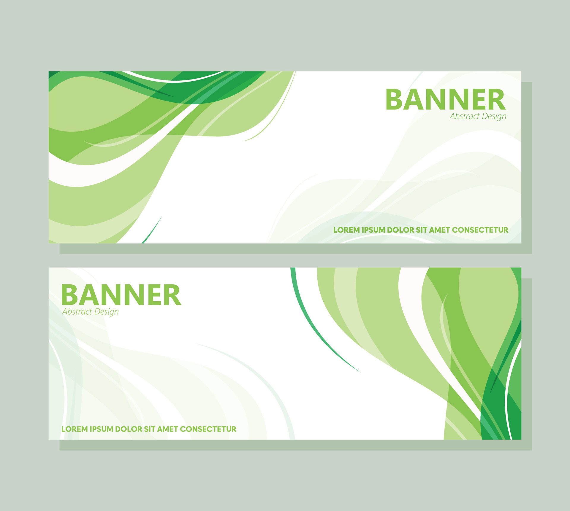 green abstract wave banner design Free Vector