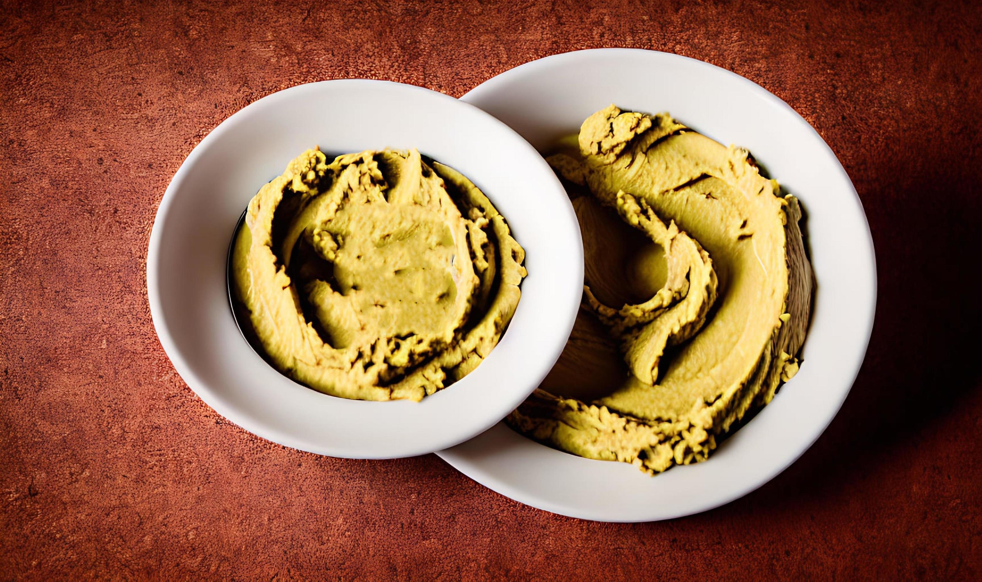 Healthy food. Traditional freshly made organic hummus. Stock Free