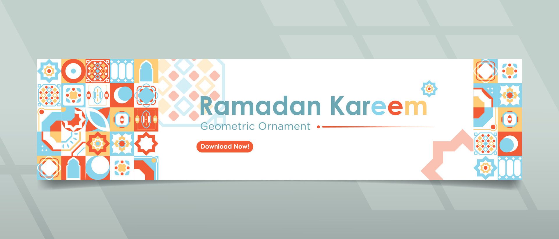 Geometric Ramadan Banner Design Free Vector