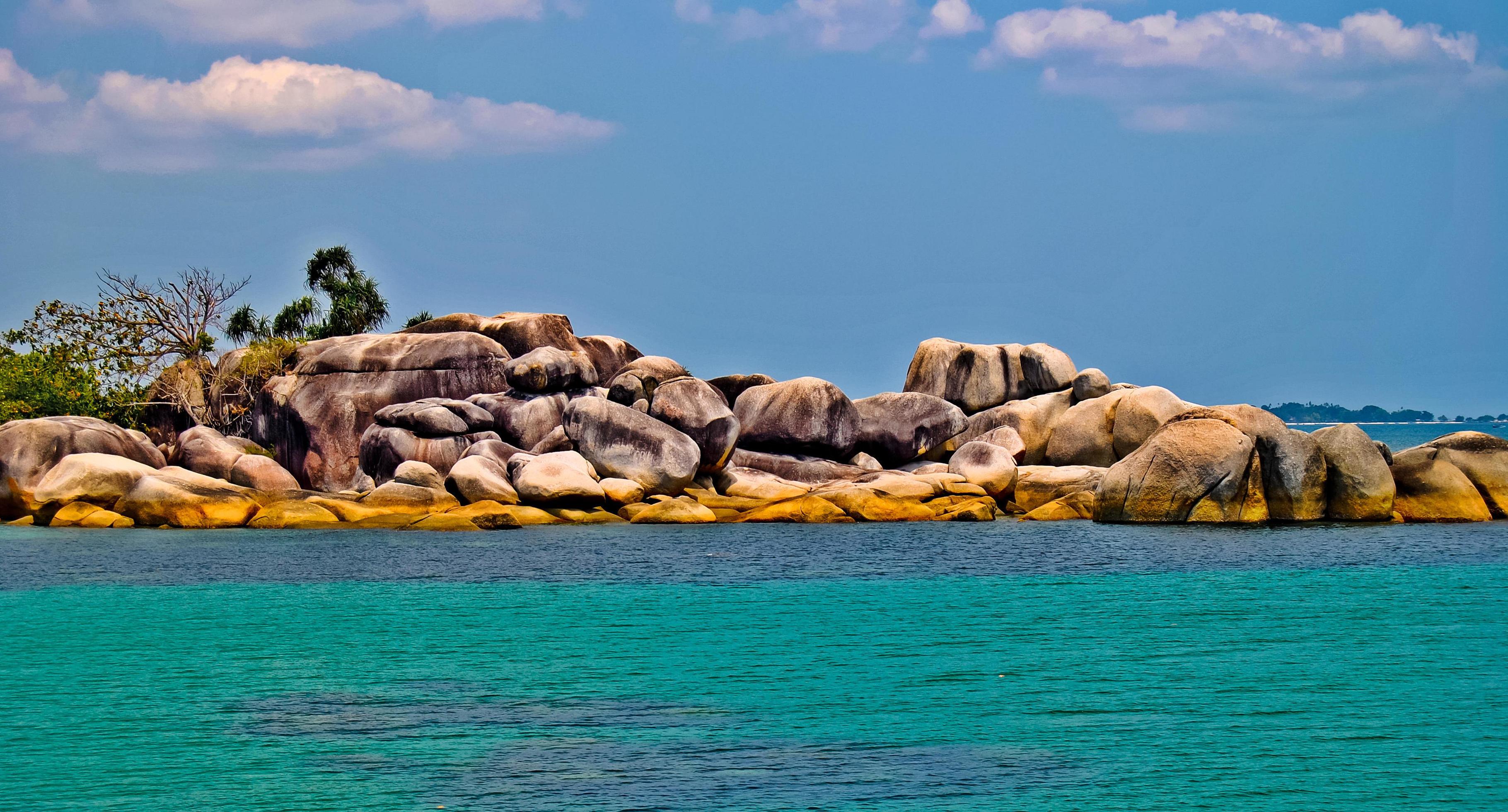 the beauty of Tanjung Tinggi beach, Laskar Pelangi, Belitung, Indonesia Stock Free