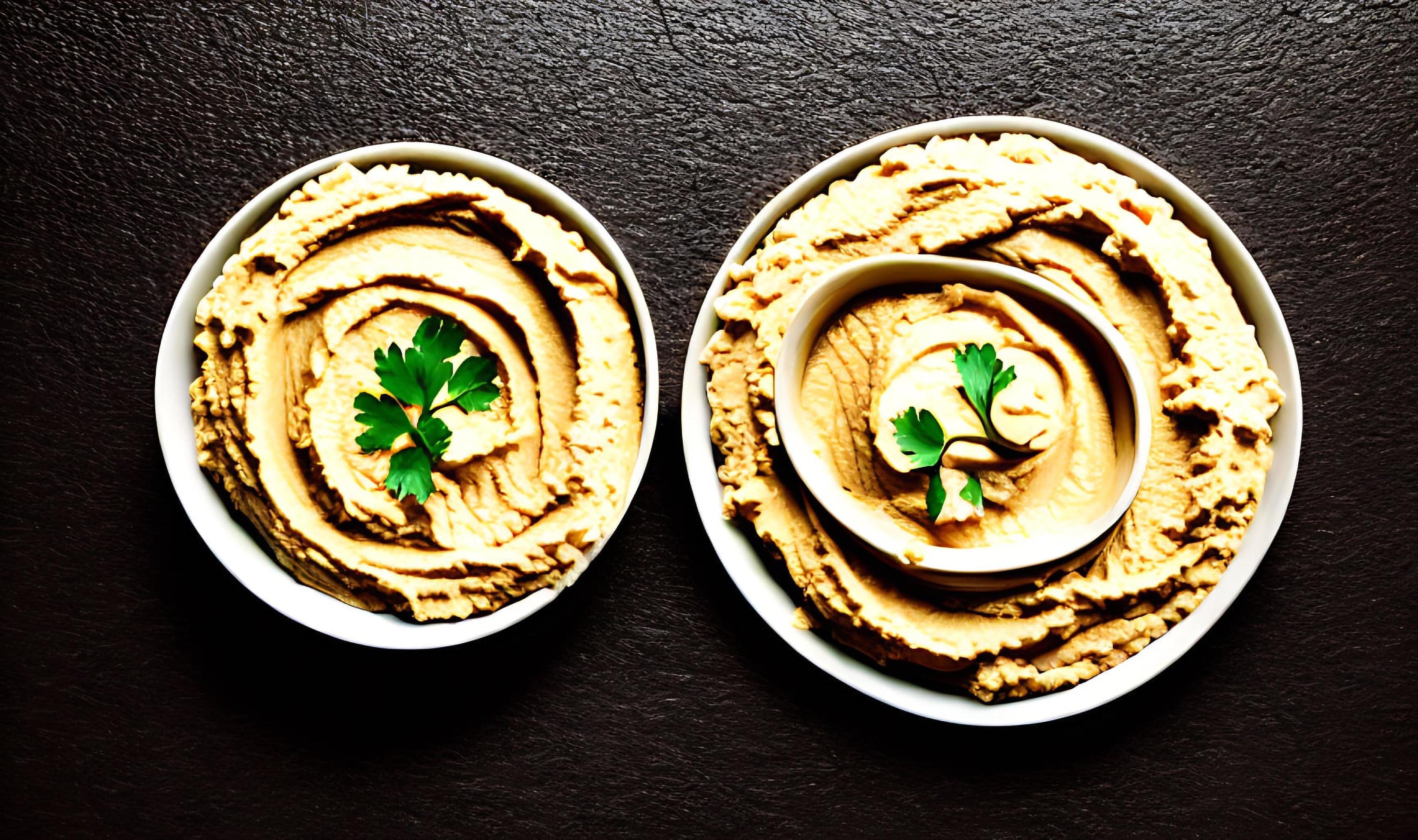 Healthy food. Traditional freshly made organic hummus. Stock Free