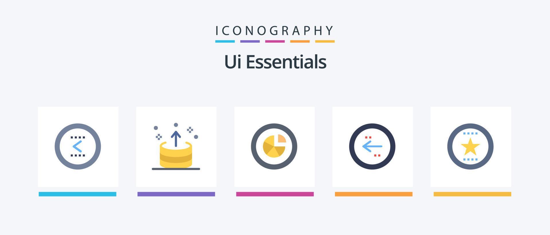 Ui Essentials Flat 5 Icon Pack Including circle. arrow. ui. report. diagram. Creative Icons Design Stock Free