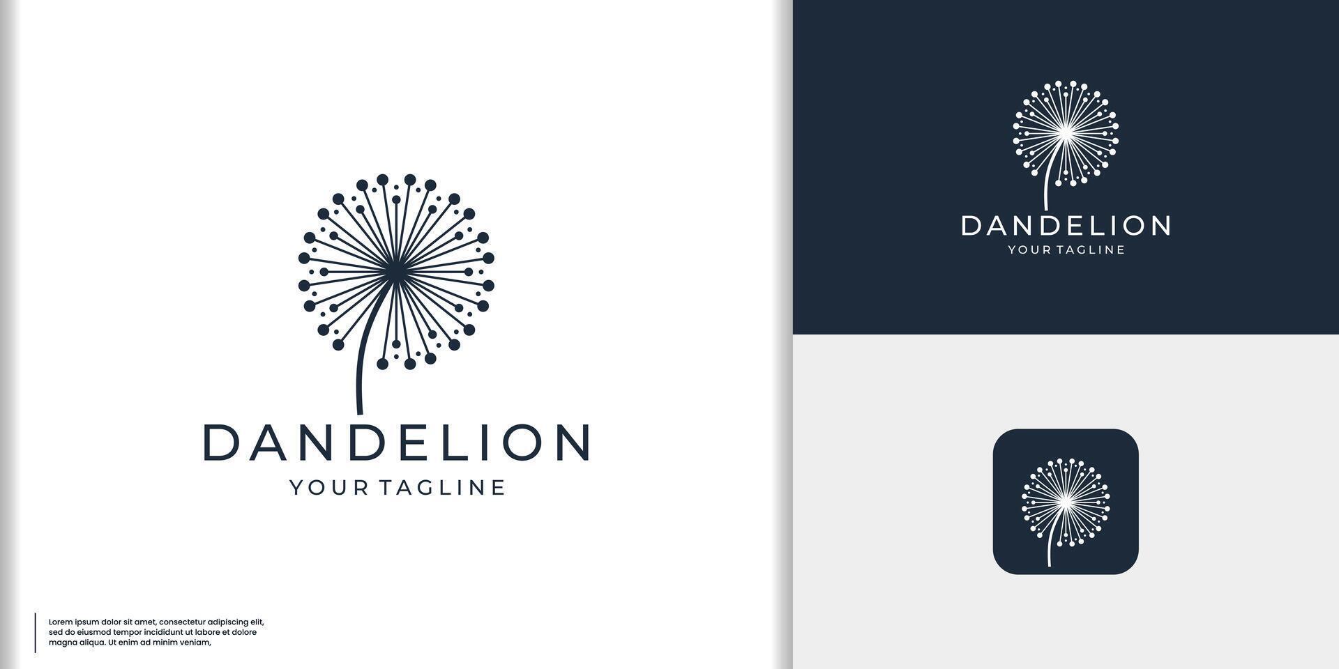 Dandelion flower logo vector template Stock Free