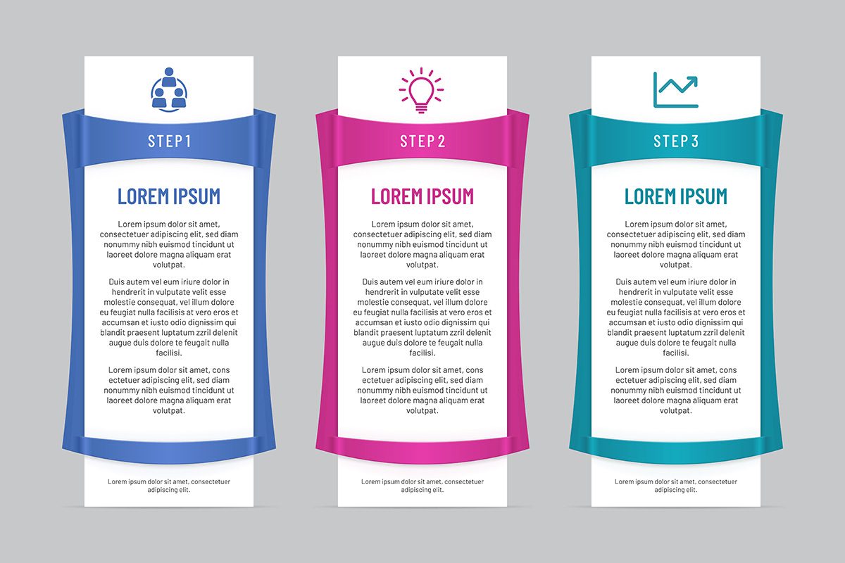 Infographic Banners with Sliding Frames Free Vector