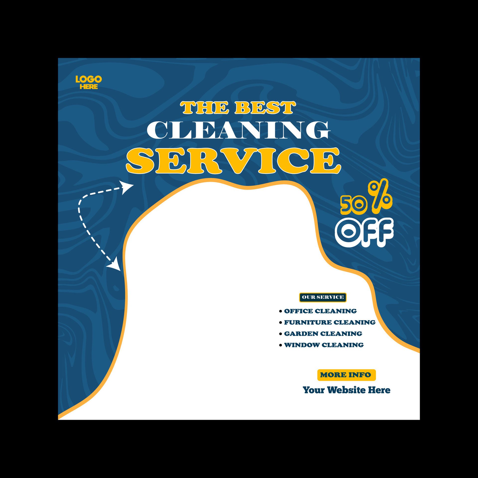 Reliable Cleaning service banner design and square social media post template Free Vector