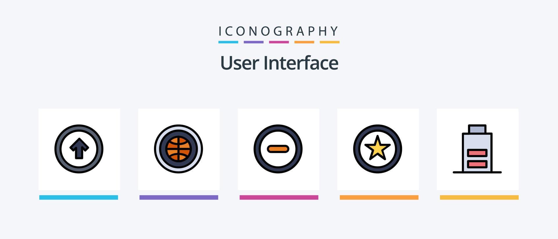 User Interface Line Filled 5 Icon Pack Including user. arrow. button. user. favorite. Creative Icons Design Stock Free