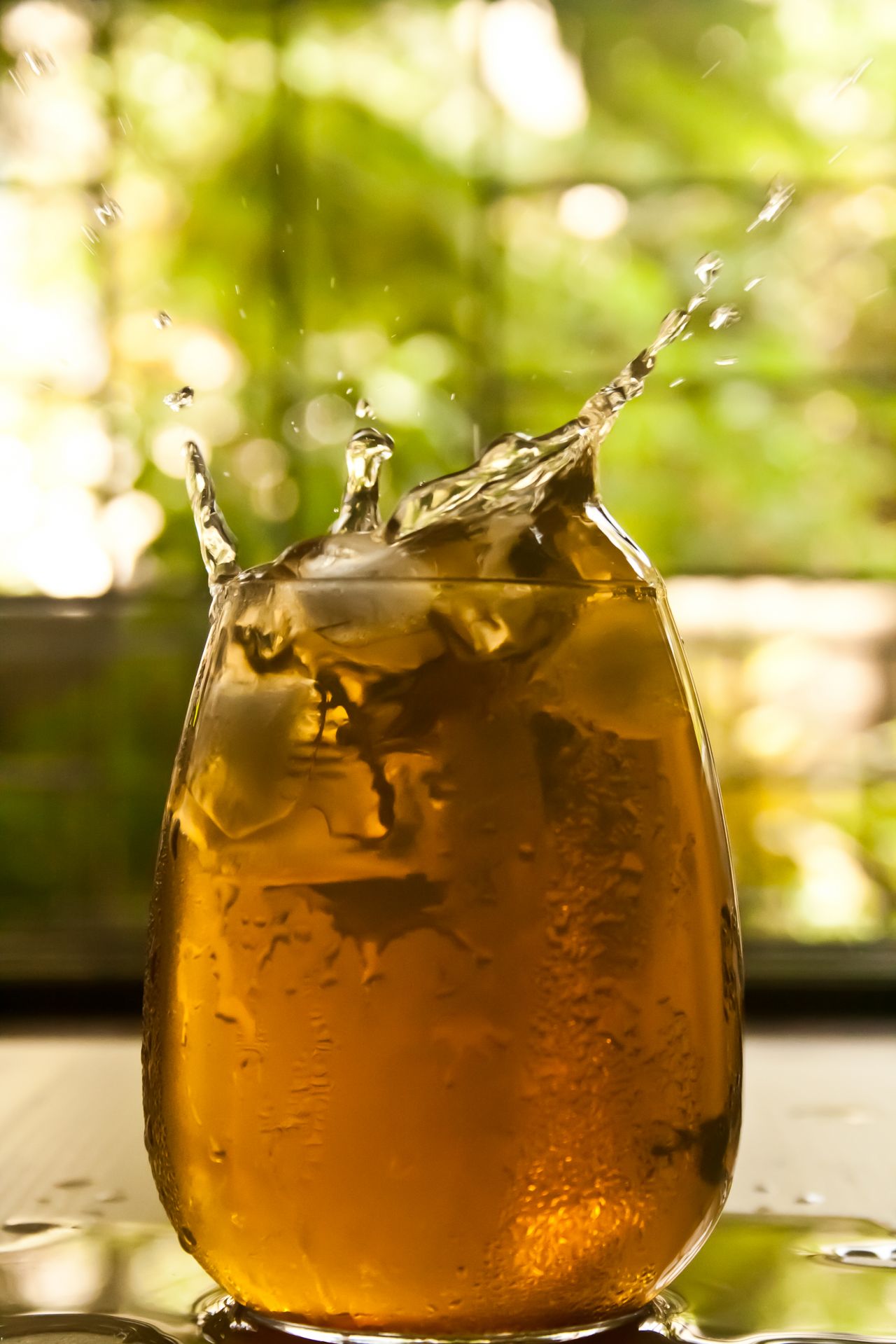 Ice Falling In Glass Of Beer Stock Free