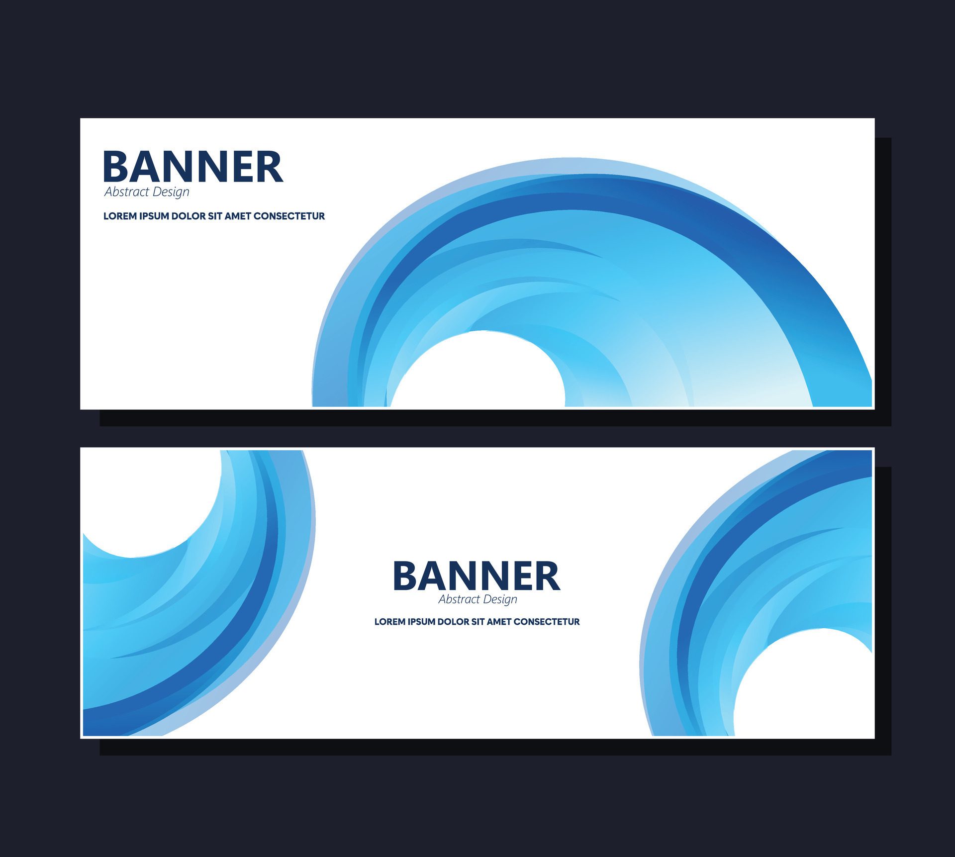 Blue abstract wave banner design Free Vector