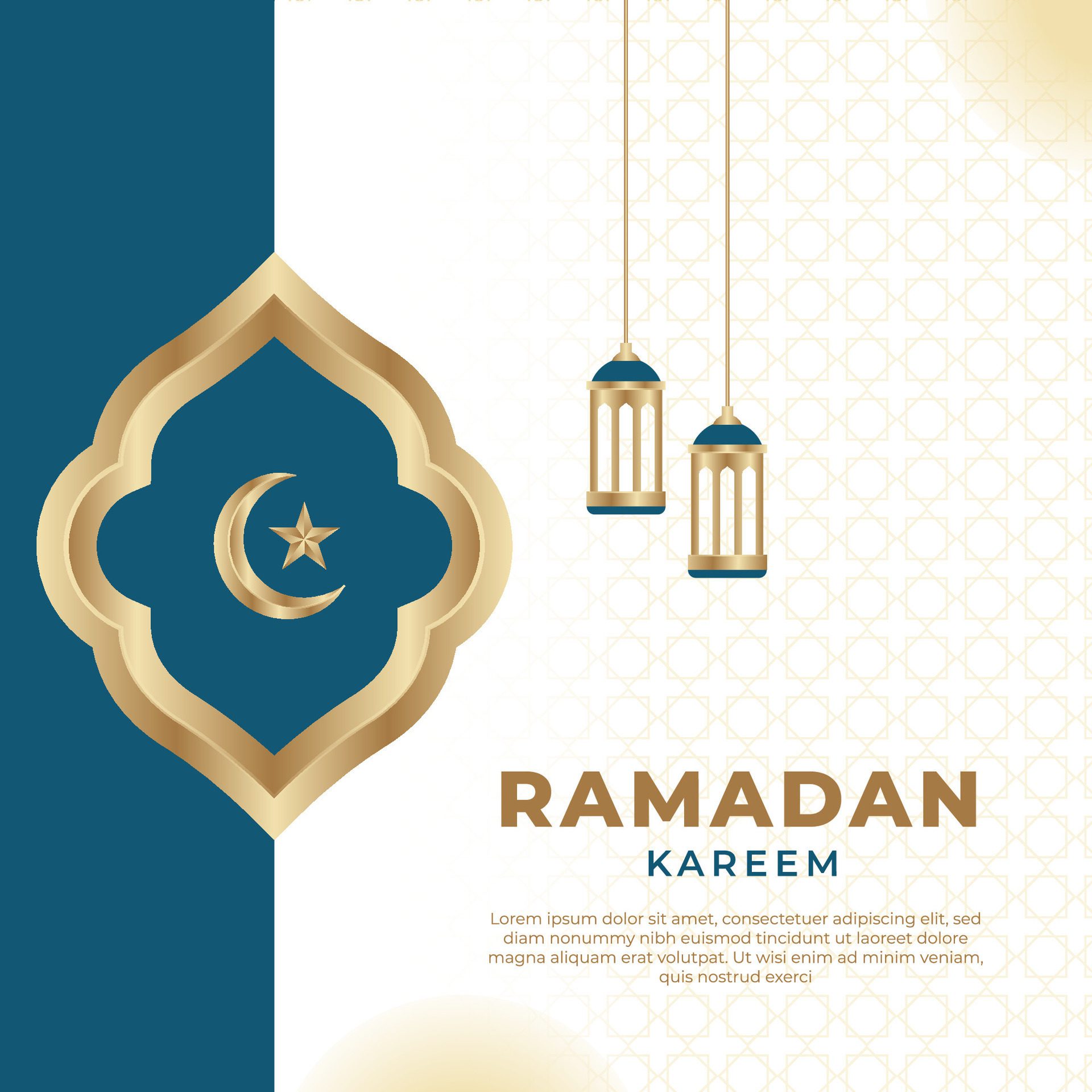 Ramadan Kareem Islamic banner background Free Vector