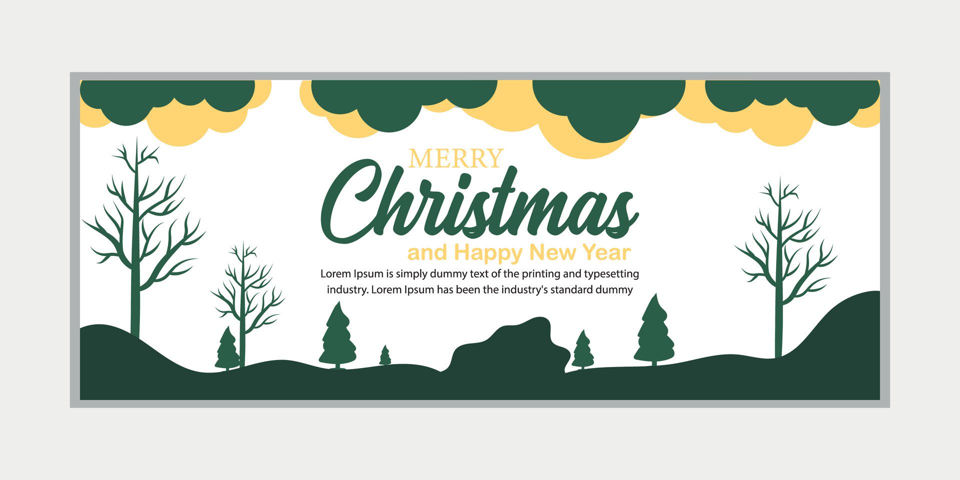 merry christmas banner set and happy new year banner, social media cover and web banner Free Vector