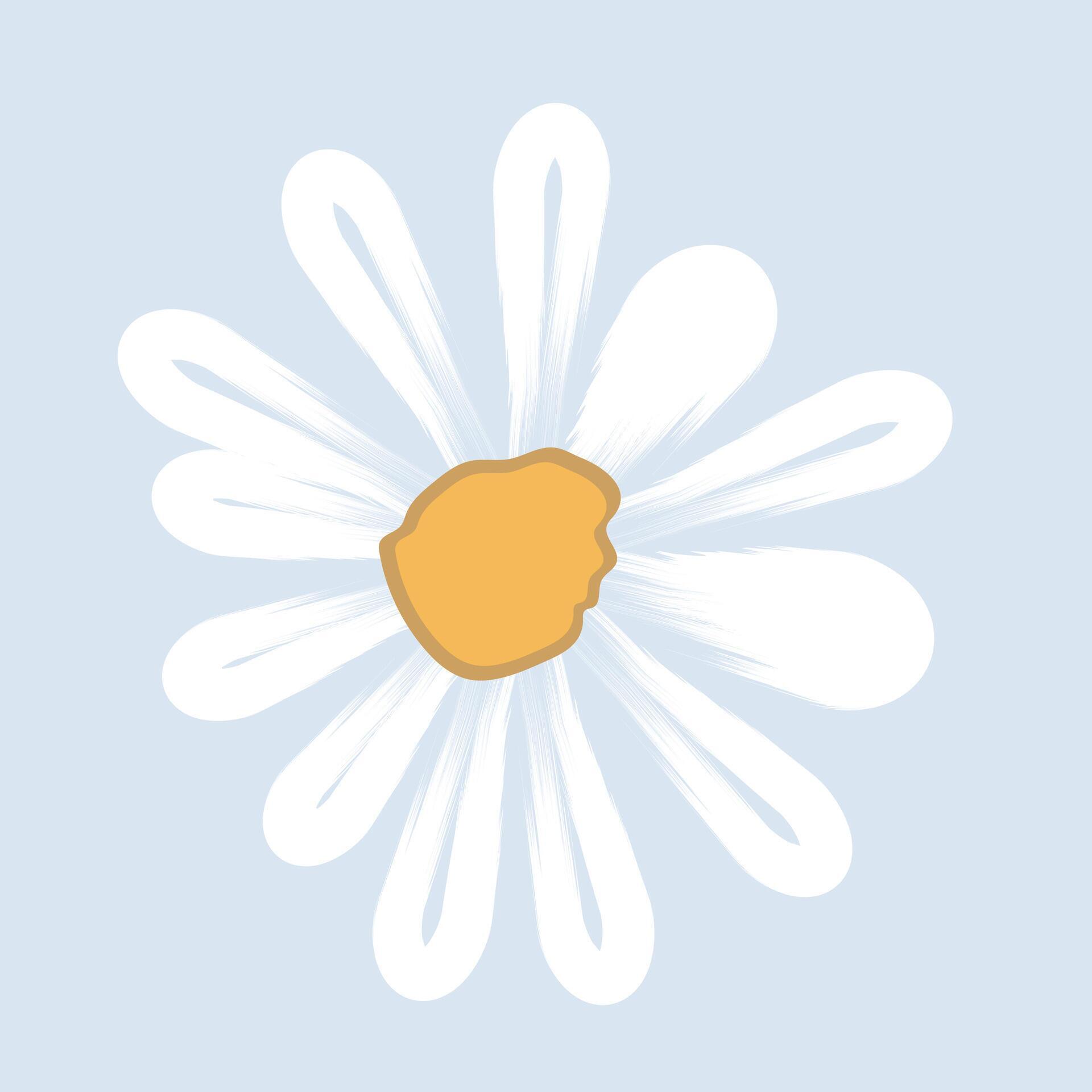 A Beautiful daisy flower, meadow and hand drawn daisy flower on blue backgrounds illustration Stock Free