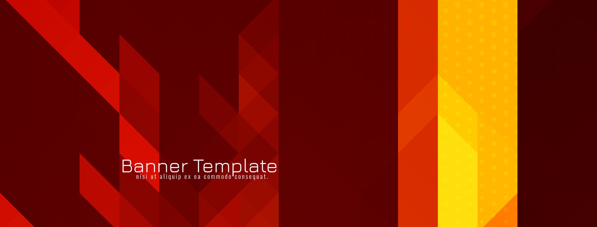 Modern red color triangular pattern mosaic design banner Free Vector