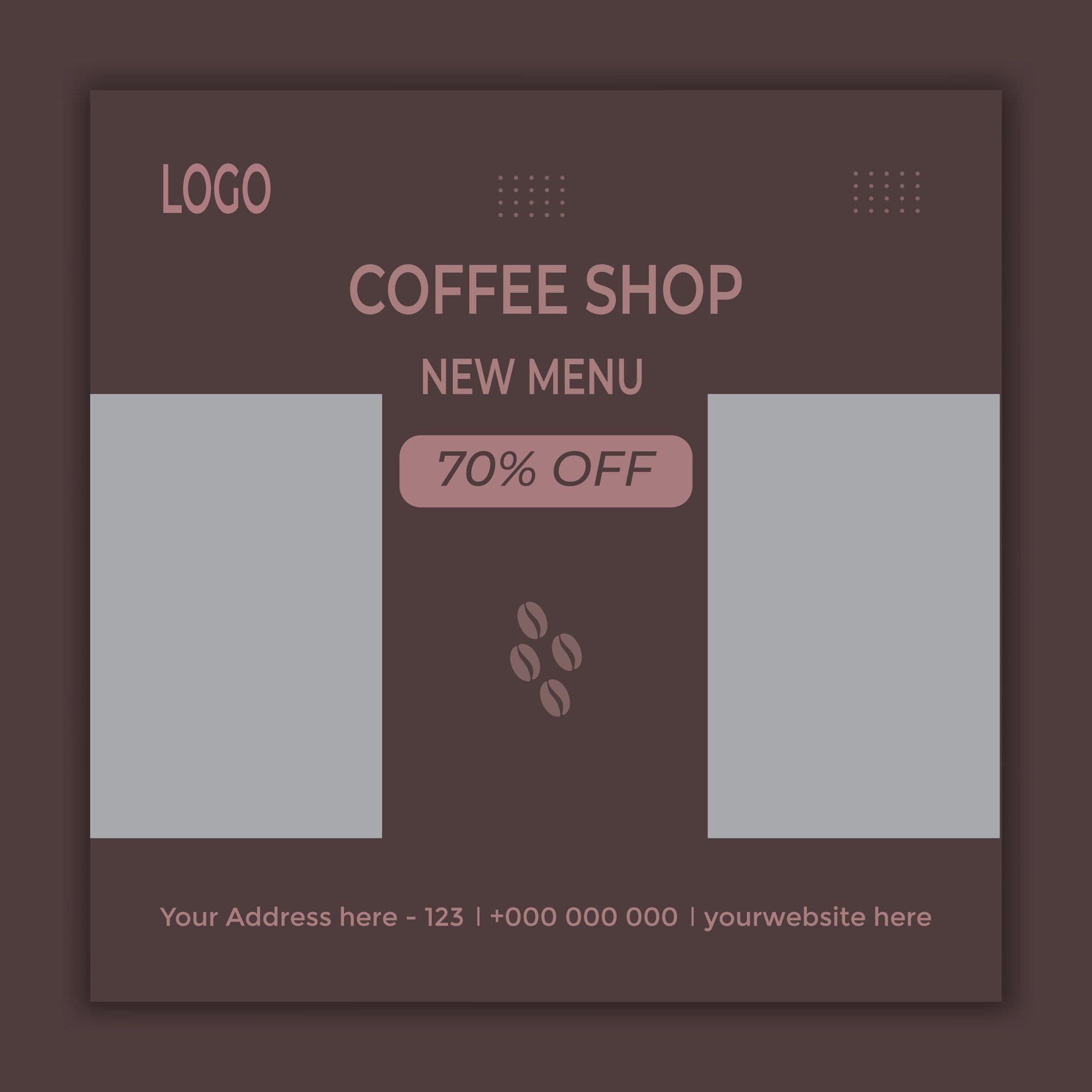 coffee drink menu sale promotional social media post banner template Free Vector