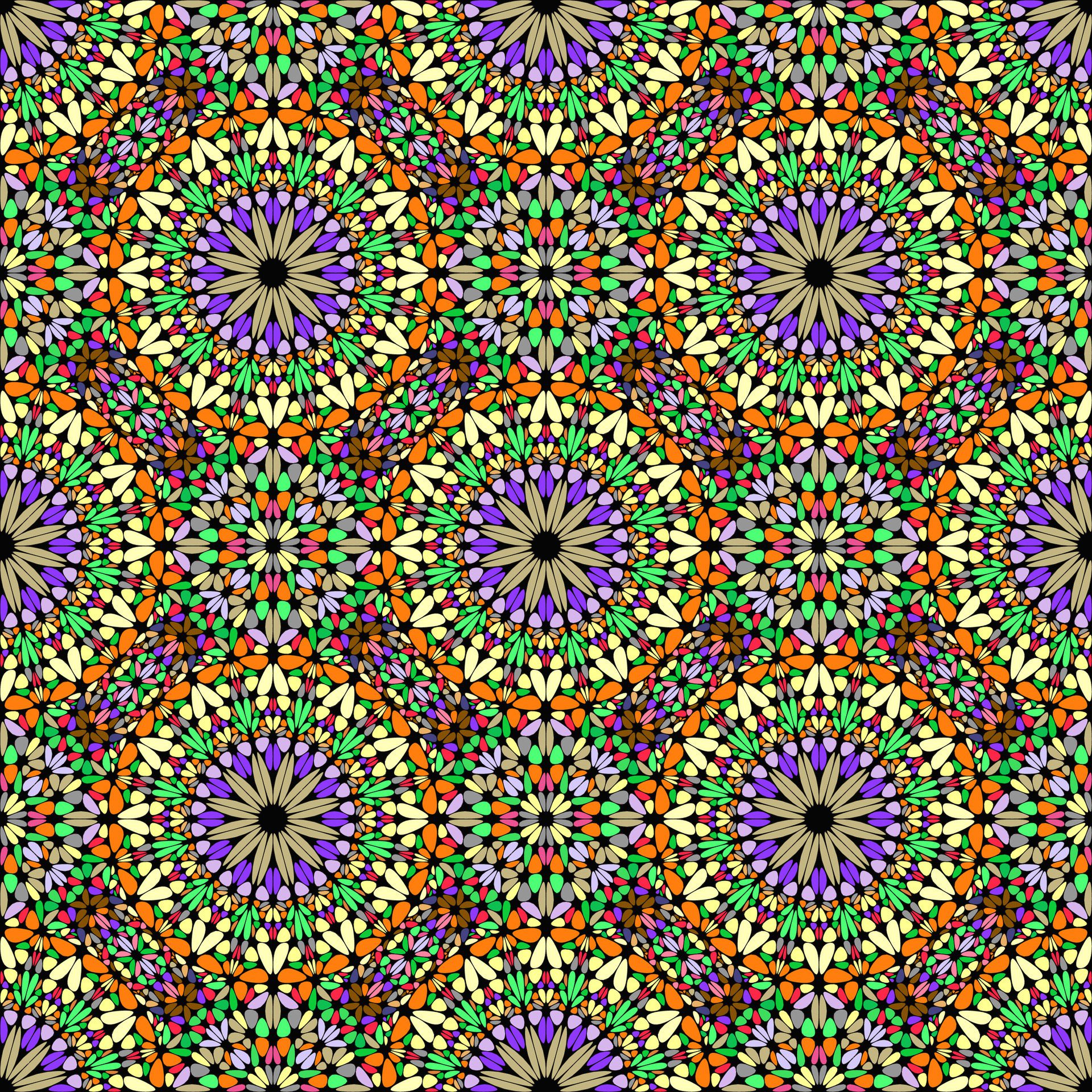 Bohemian oriental geometrical kaleidoscope pattern background – colorful vector graphic design Free Vector