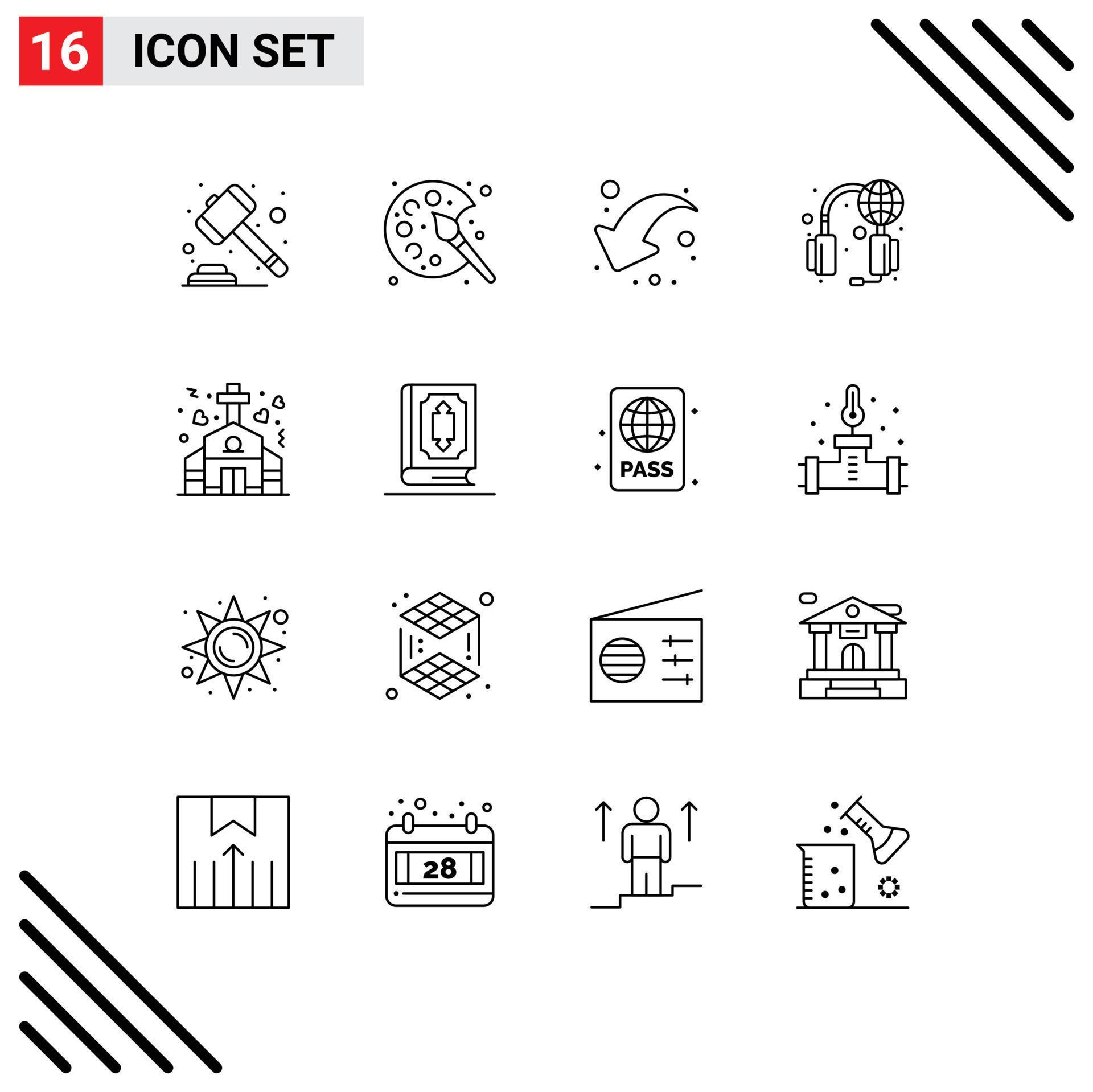 16 Creative Icons Modern Signs and Symbols of church world arrow support help Editable Vector Design Elements Stock Free