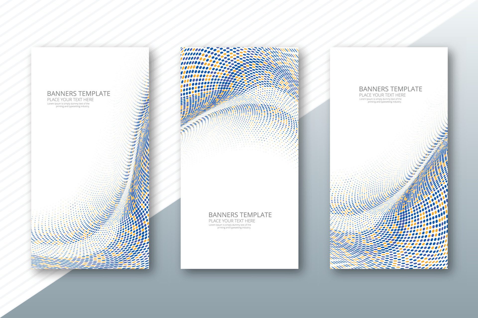 Abstract dotted wave banners set design Free Vector and Free SVG