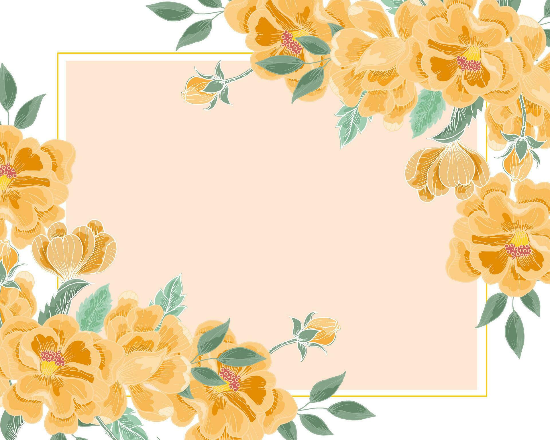 Hand Drawn Orange Flower Border Stock Free and Free SVG