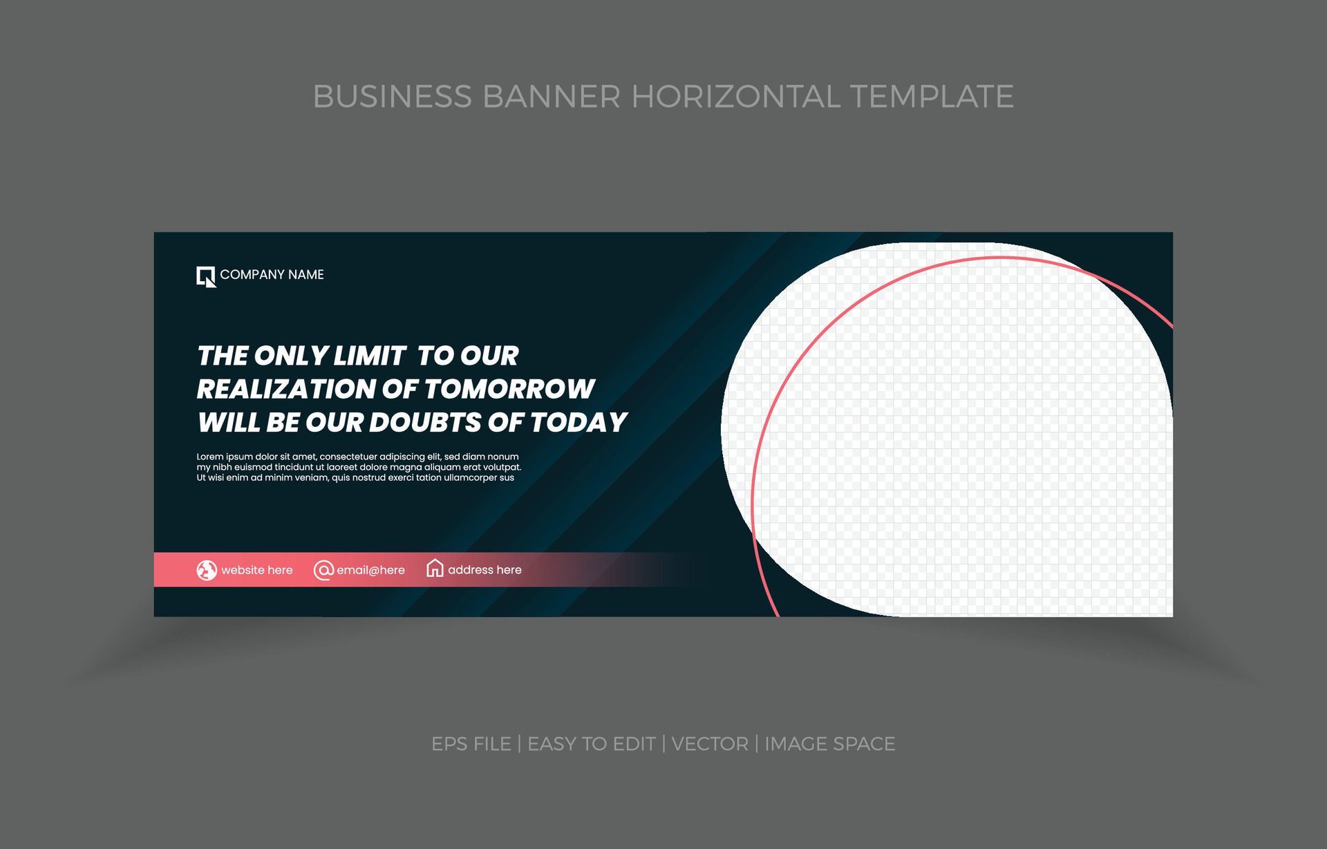 Business Horizontal Banner Template Design with Image Space Template Free Vector