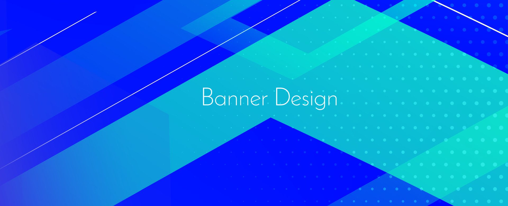 Abstract geometric blue decorative modern banner design background Free Vector