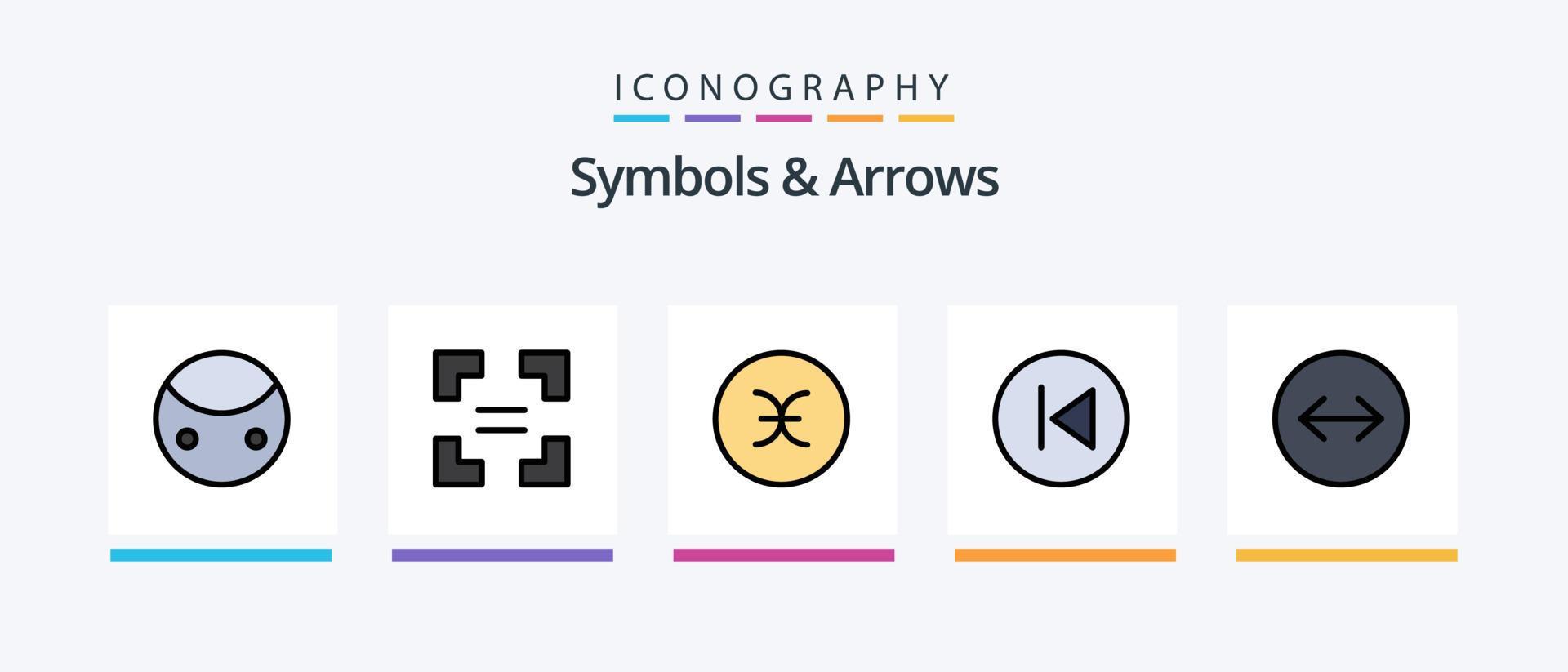 Symbols and Arrows Line Filled 5 Icon Pack Including up. circle. sign. arrows. shipping. Creative Icons Design Stock Free