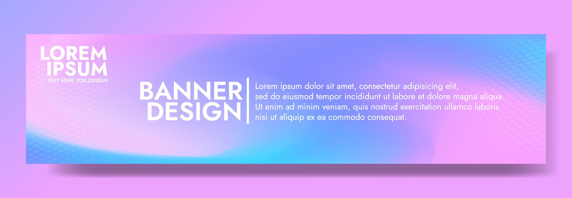 Gradient blurred banner in shades of pink blue. Ideal for web banners, social media posts, or any design project that requires a calming backdrop Free Vector