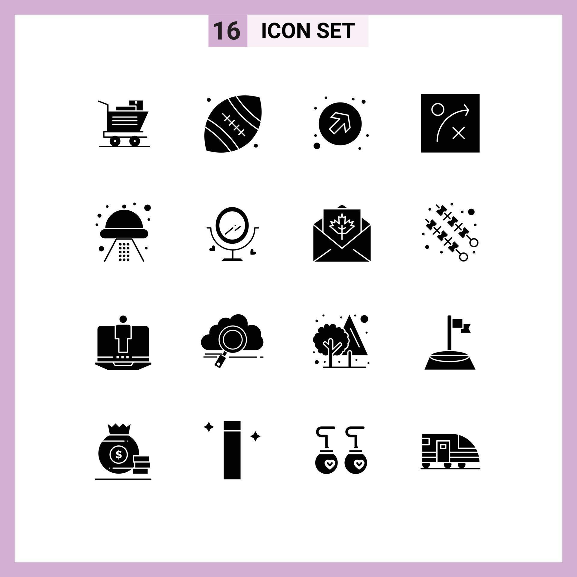 16 Universal Solid Glyphs Set for Web and Mobile Applications merroir space arrows ship strategy Editable Vector Design Elements Stock Free