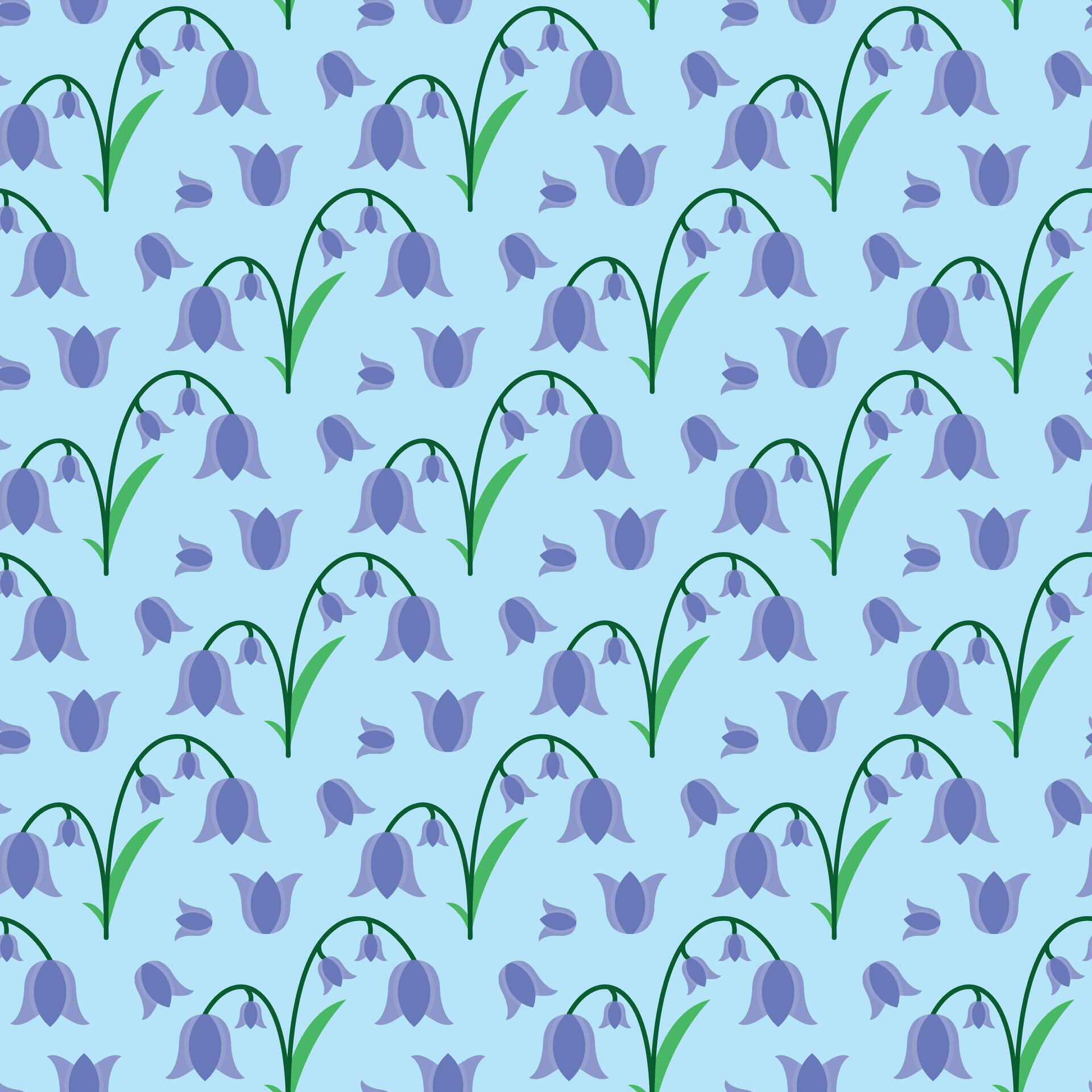 Bell Flower Splendor Seamless Vector Pattern Design Stock Free