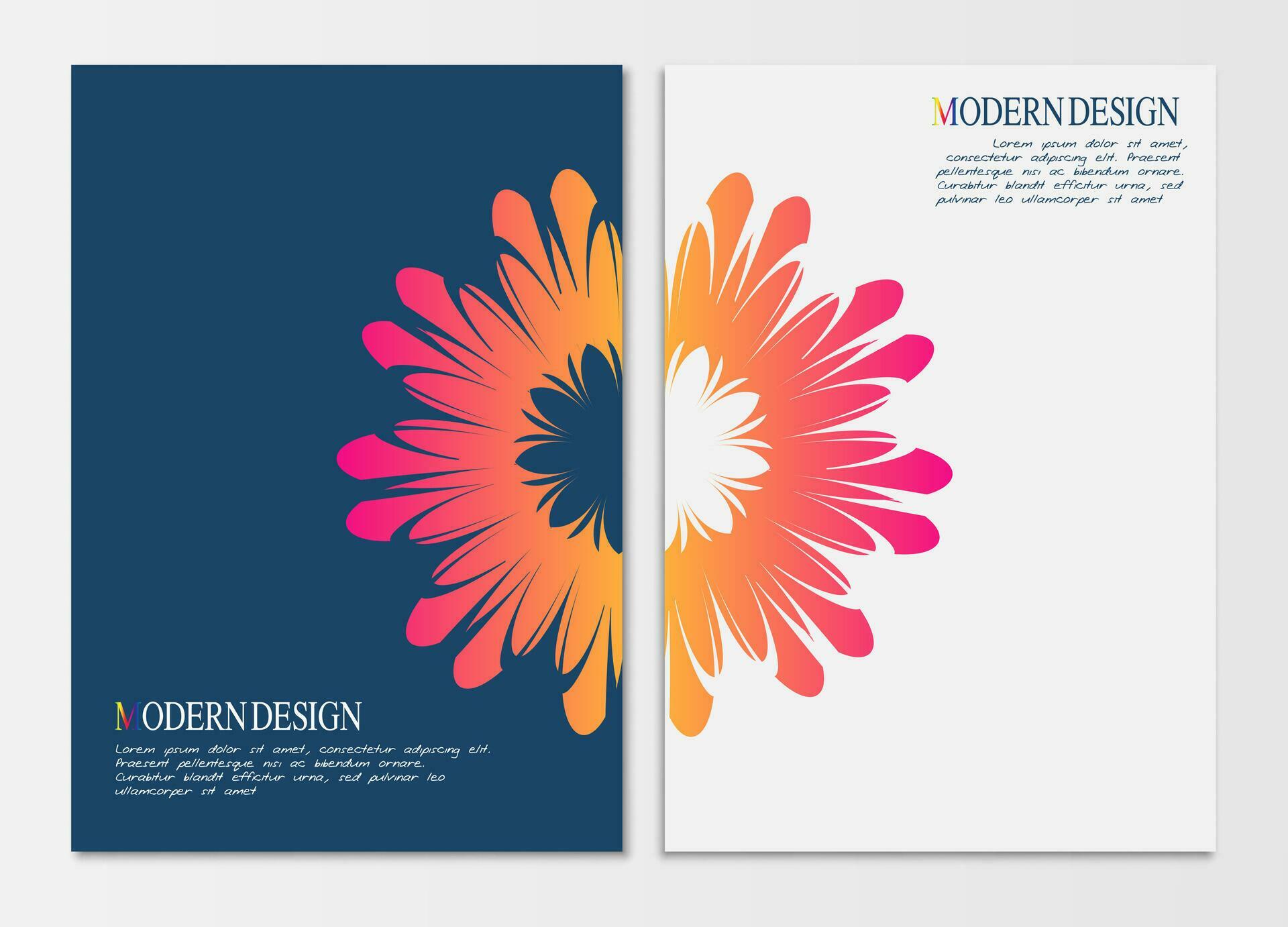 Modern Abstract Flower Design for brochure, Banner, flyer, cover catalog magazine, Ad, Placard, Billboard or annual report. Vector Illustration. Stock Free