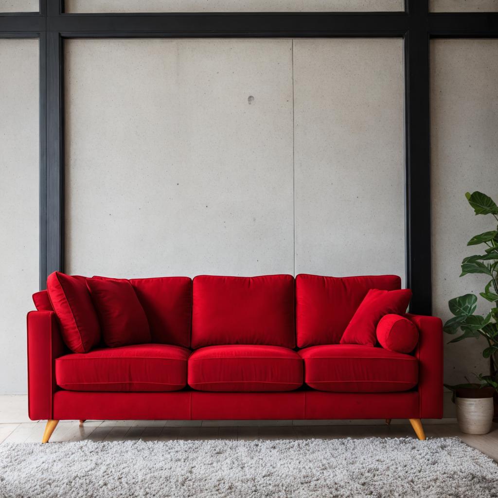 Red couch by @jajaihang99 by @ai_generated