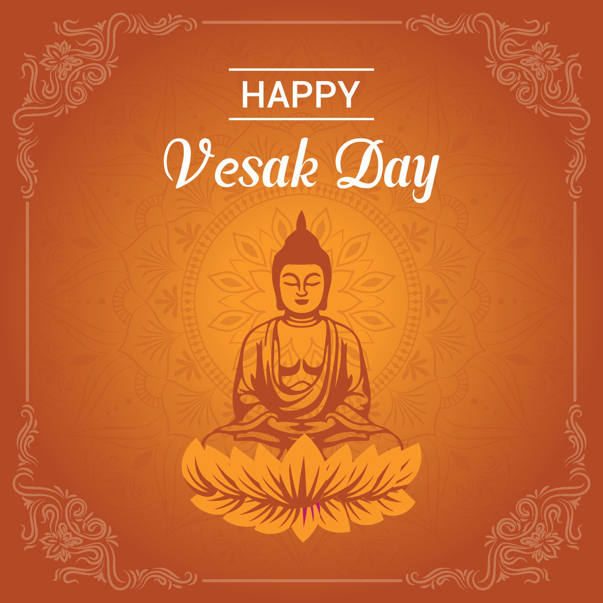 Flat vesak day illustration festival celebration and vesak day Banner Free Vector